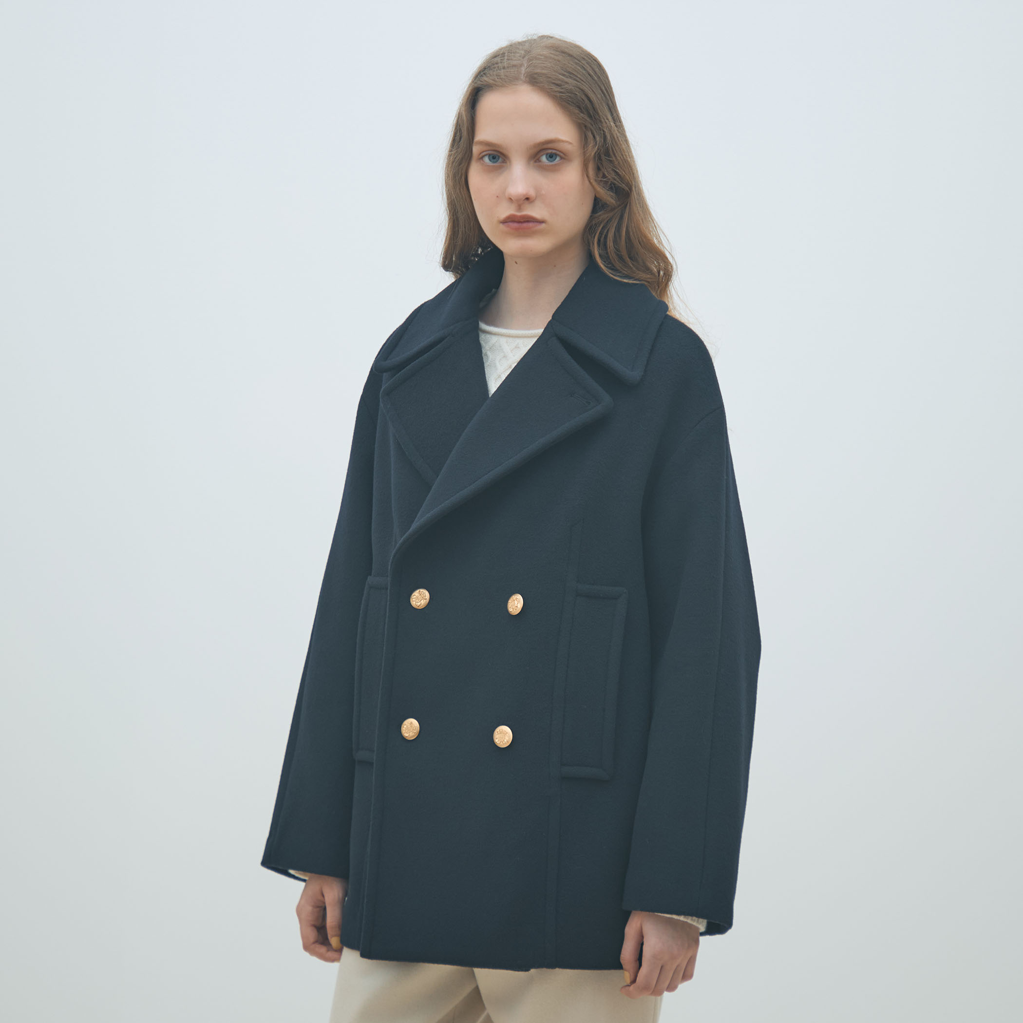 未使用に近い MACPHEE モヘヤメルトン Pコート 34 トゥモローランド マカフィー 12-08-35-08404 310048 TOMORROWLAND