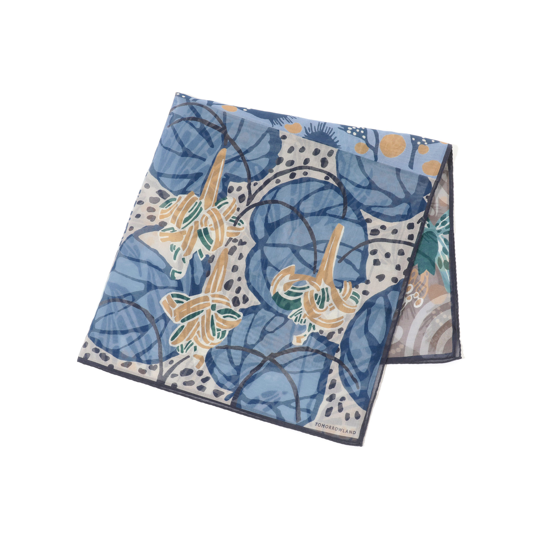 TOMORROWLAND コットンシルク プリントスカーフ