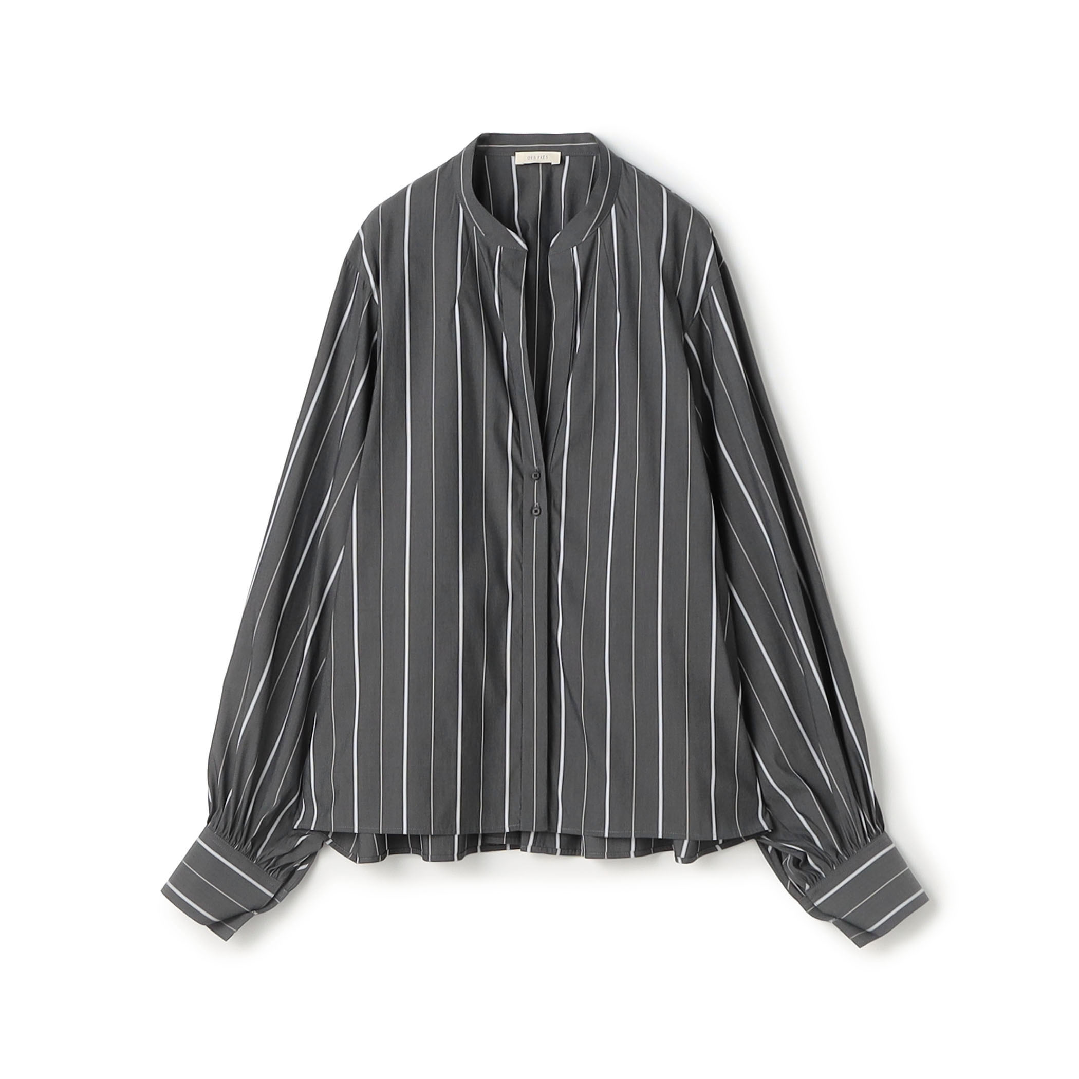 【WEB先行予約】 コットンストレッチポプリン ボリュームスリーブブラウス