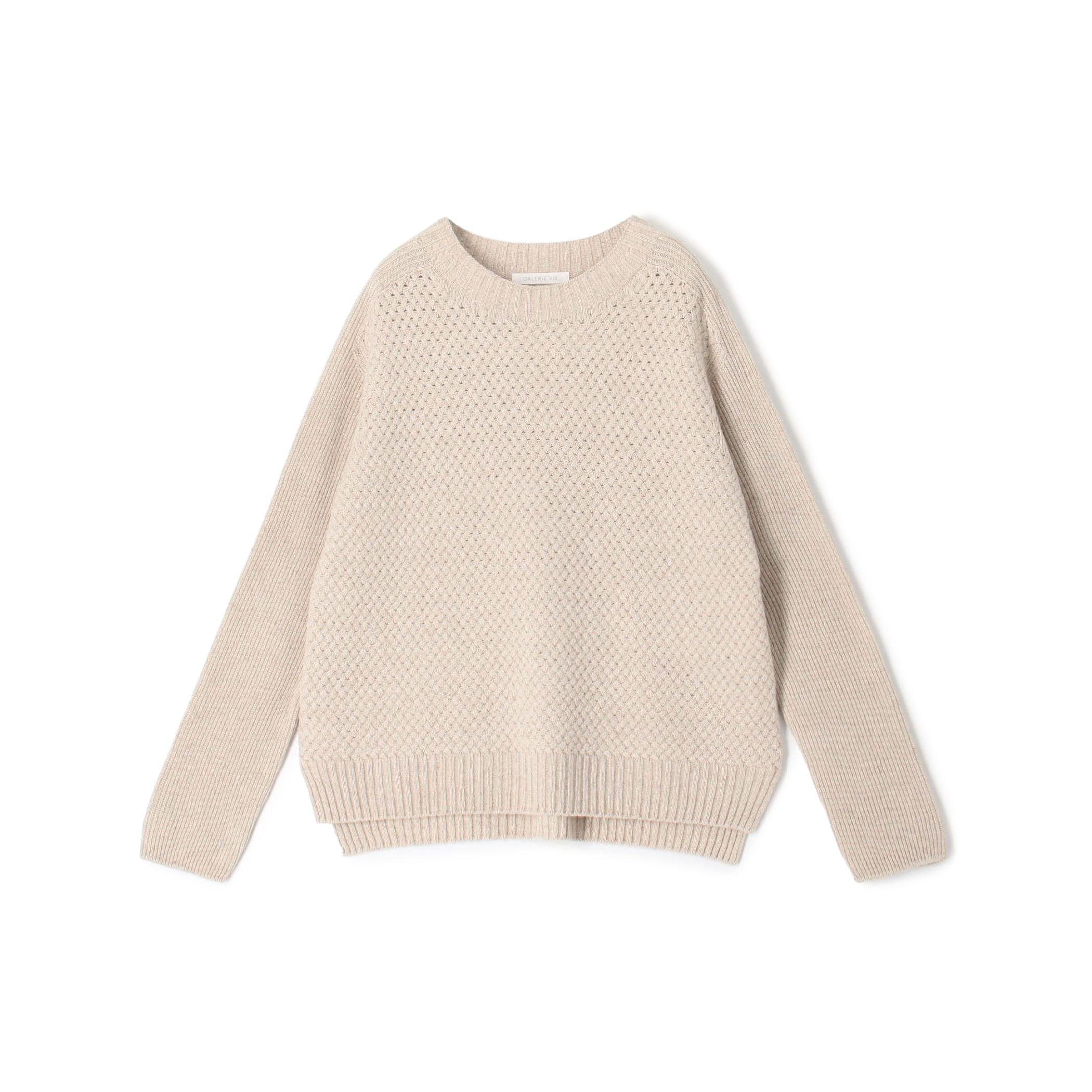 リネンウールバスケット クルーネックプルオーバー