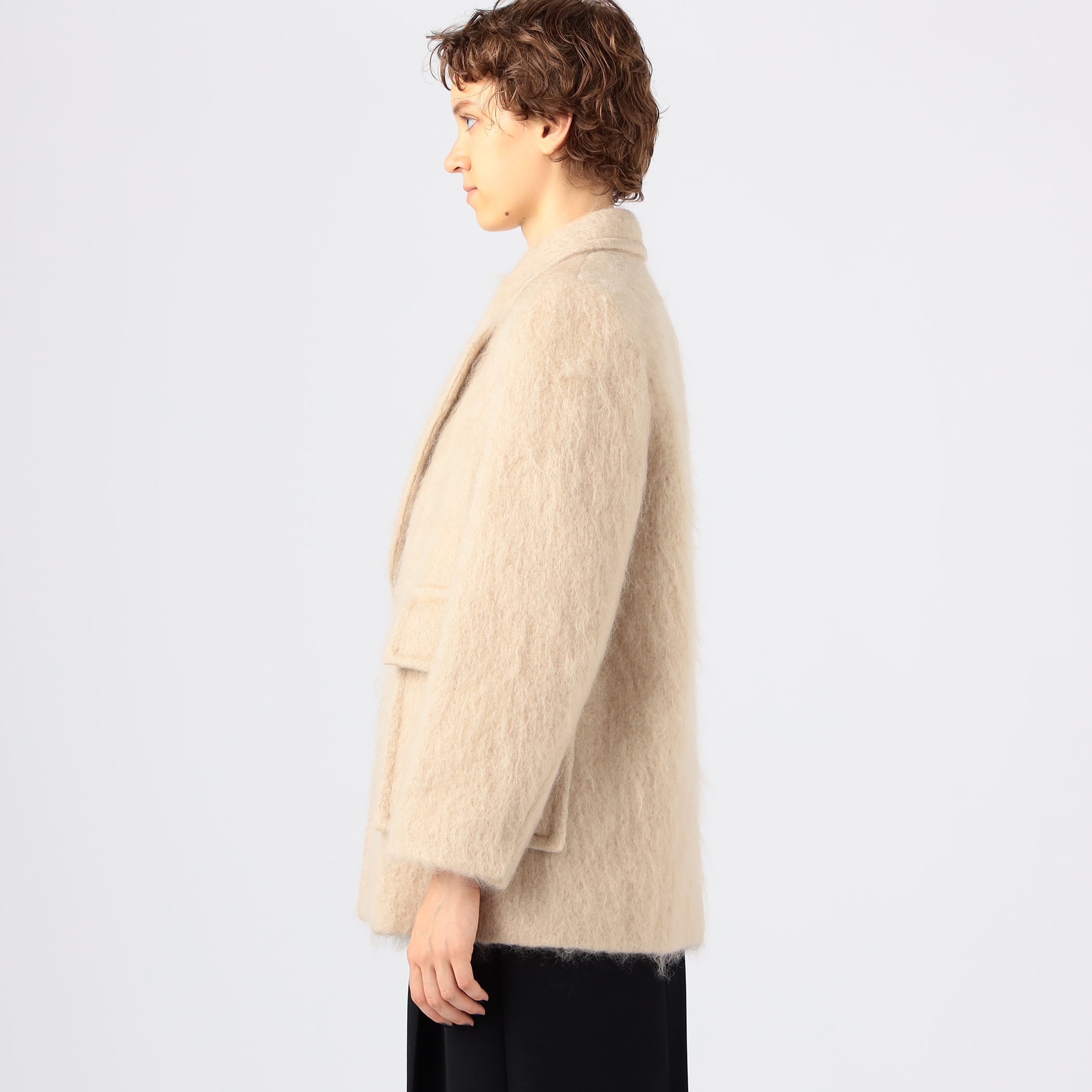 別注】HYKE×SUPER A MARKET MOHAIR DOUBLE BREASTED SHORT COAT