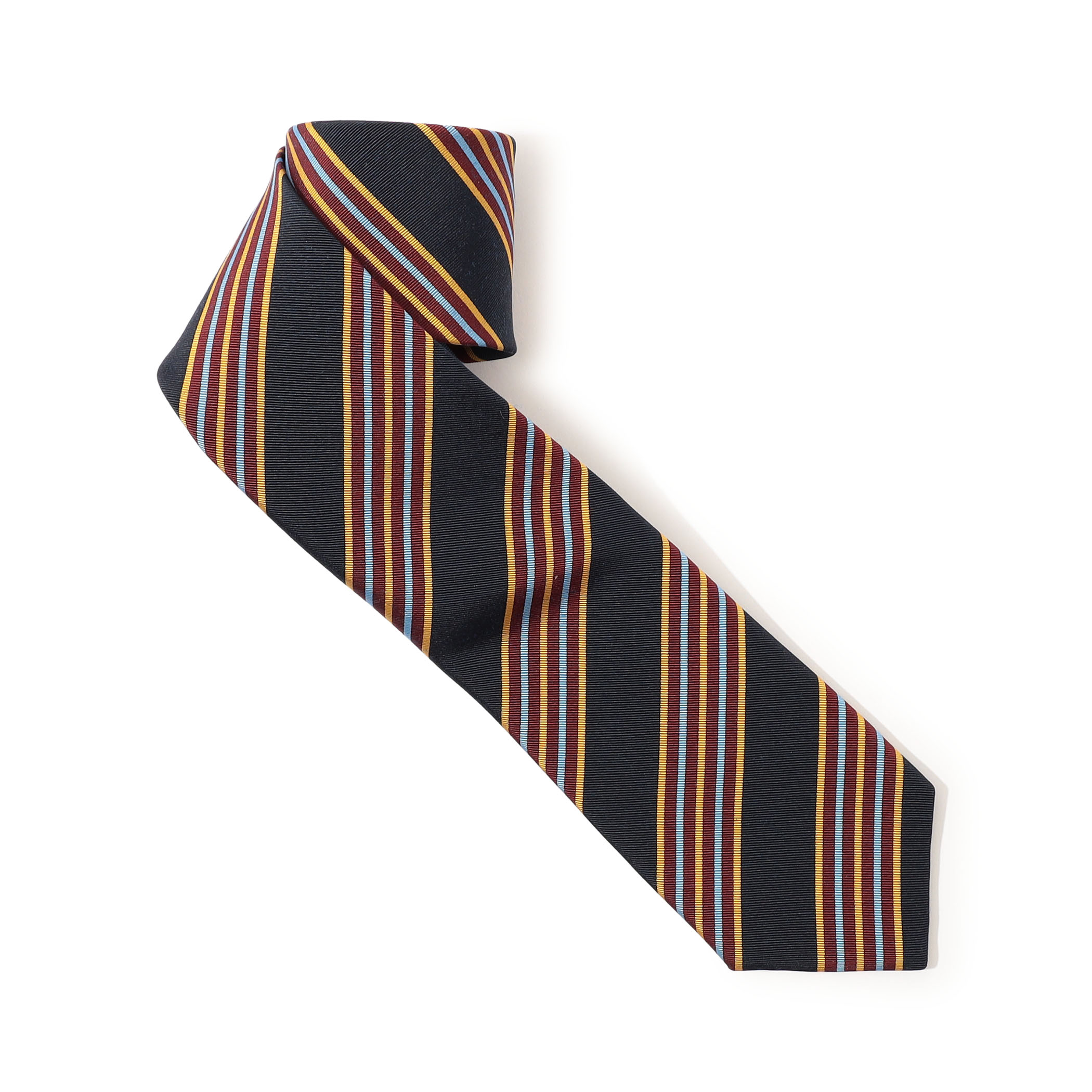 Atkinsons アイリッシュポプリン レジメンタルストライプネクタイ