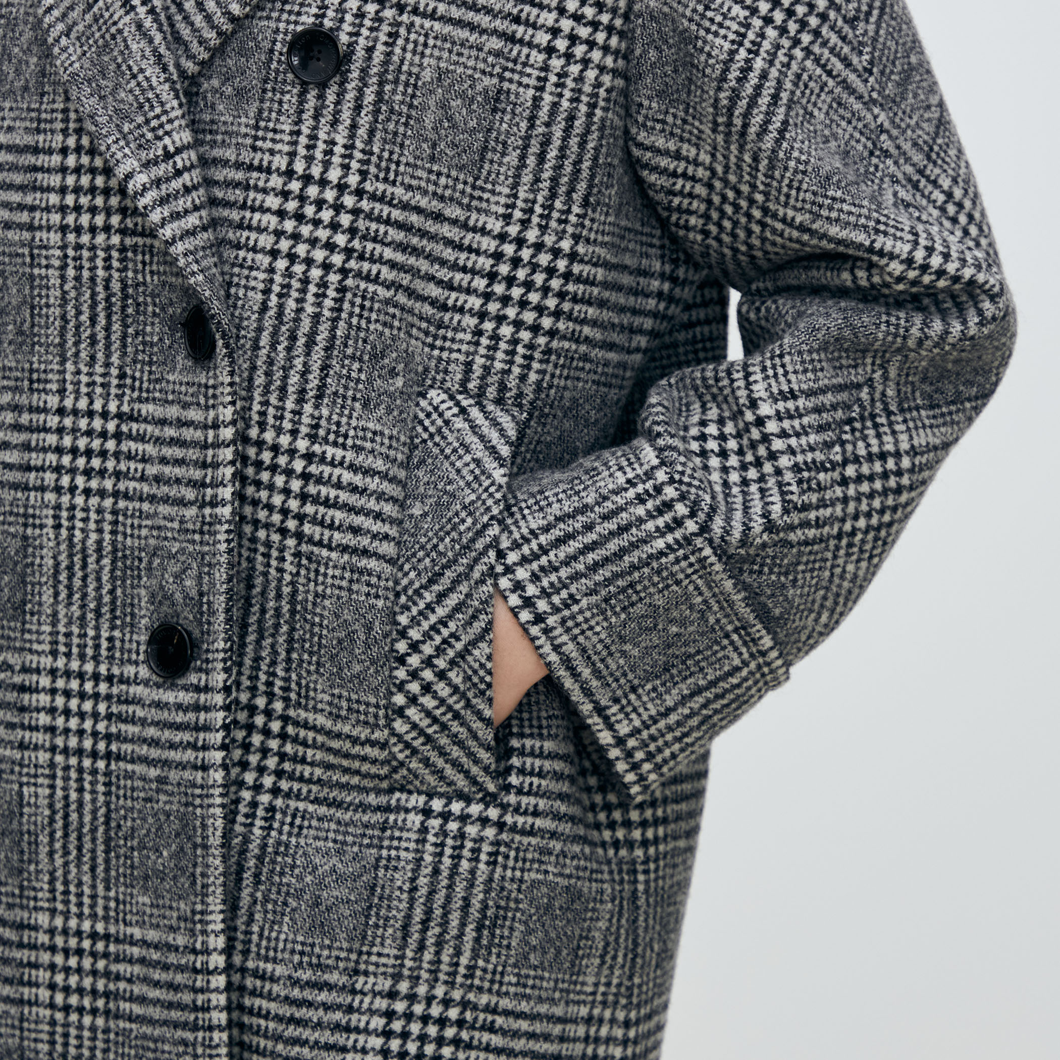 カシミヤグレンチェック ダブルブレストコート｜トゥモローランド 公式通販