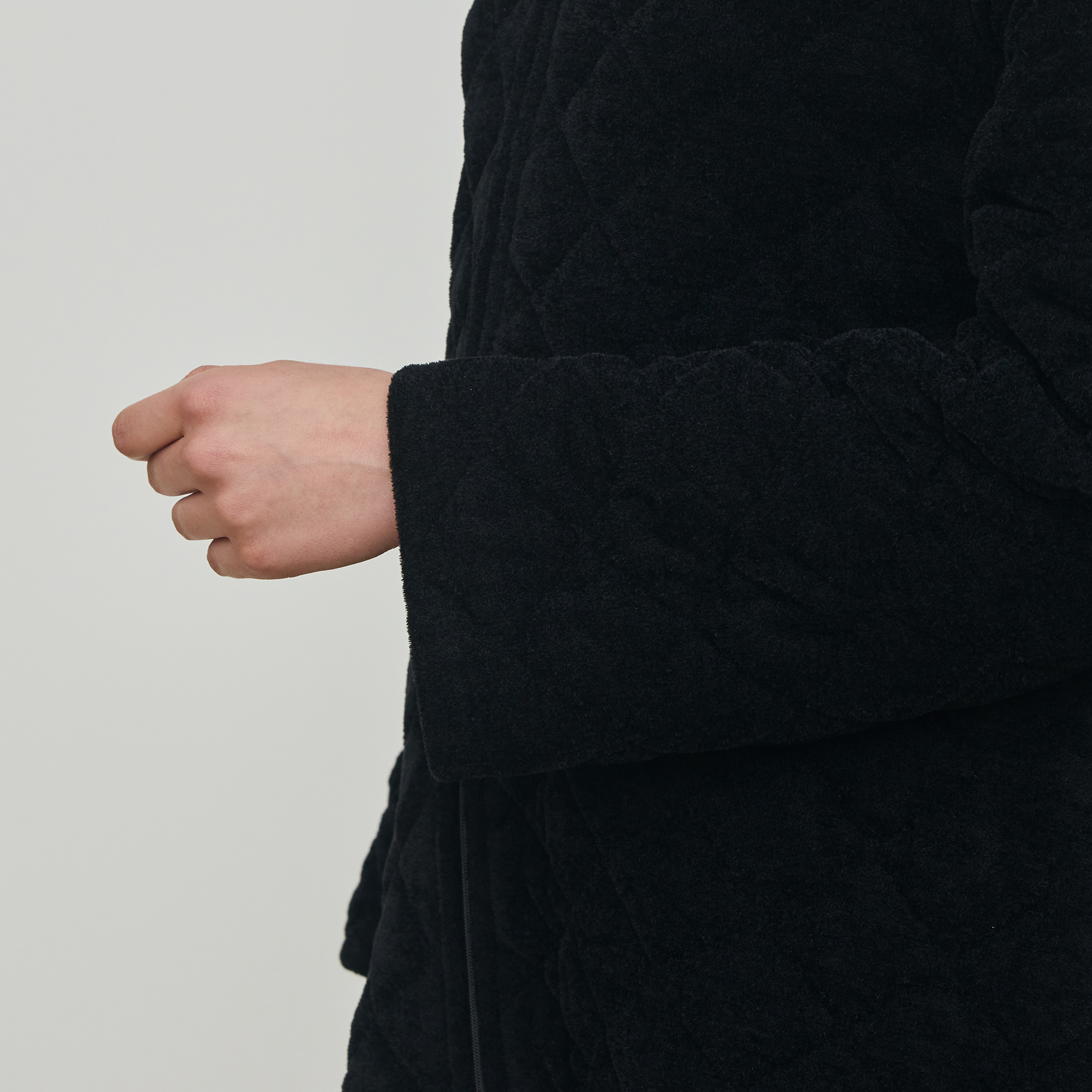 キルティングベロアニット ビックカラーコート｜トゥモローランド 公式通販