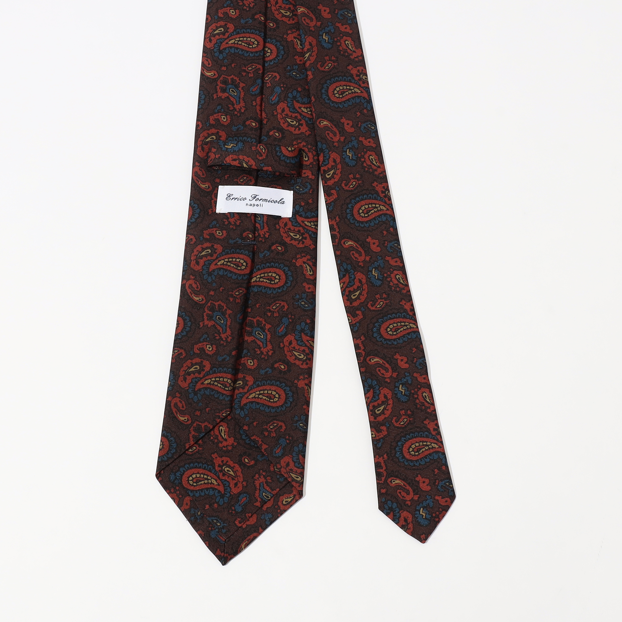 ERRICO FORMICOLA シルクプリント ペイズリー柄ネクタイ