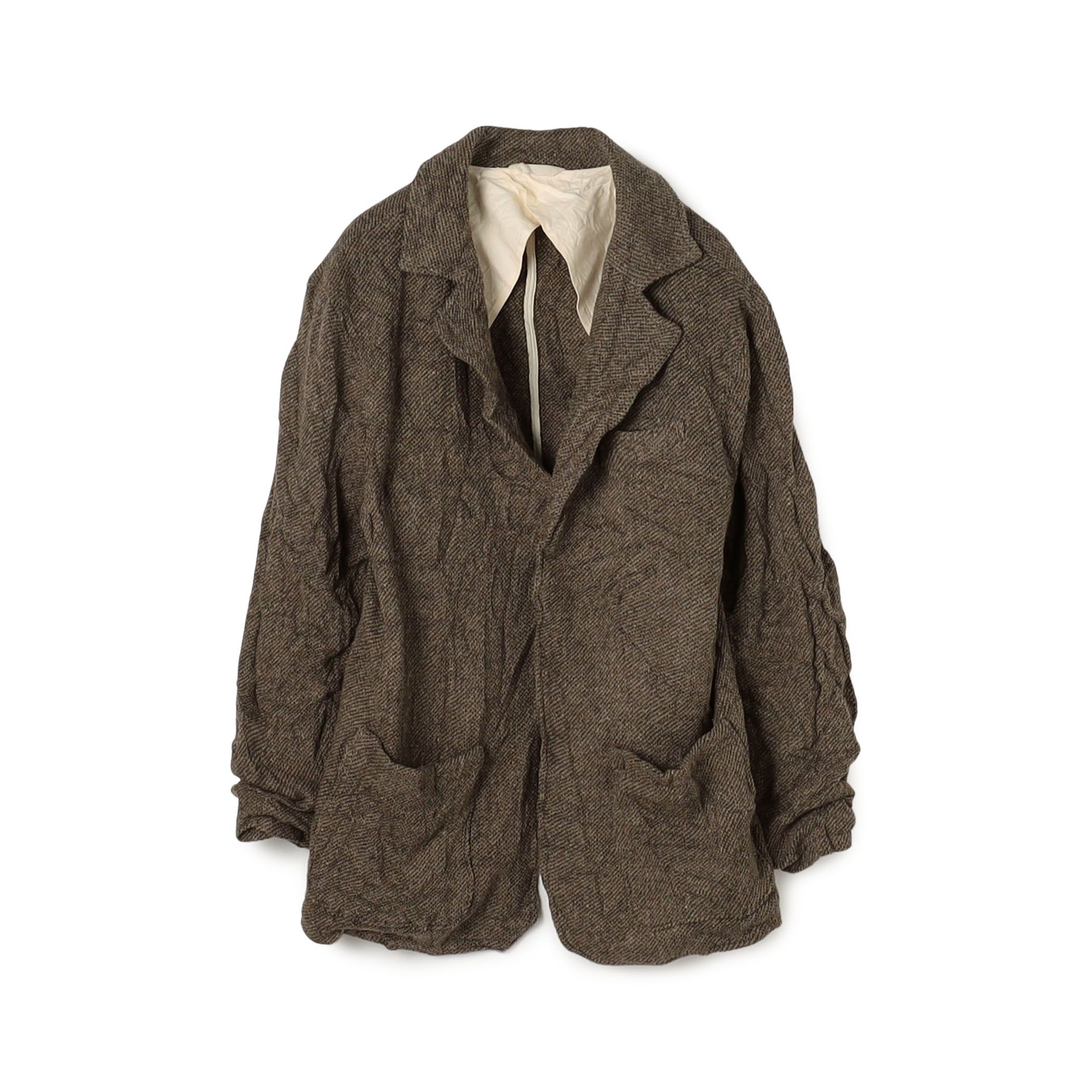 リンクルニット ボタンレスジャケット