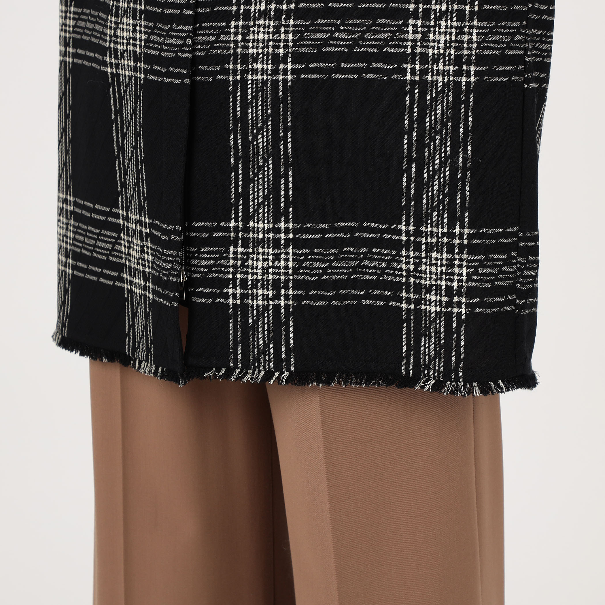 ハイツイストウールチェック スタンドカラーコート｜トゥモローランド