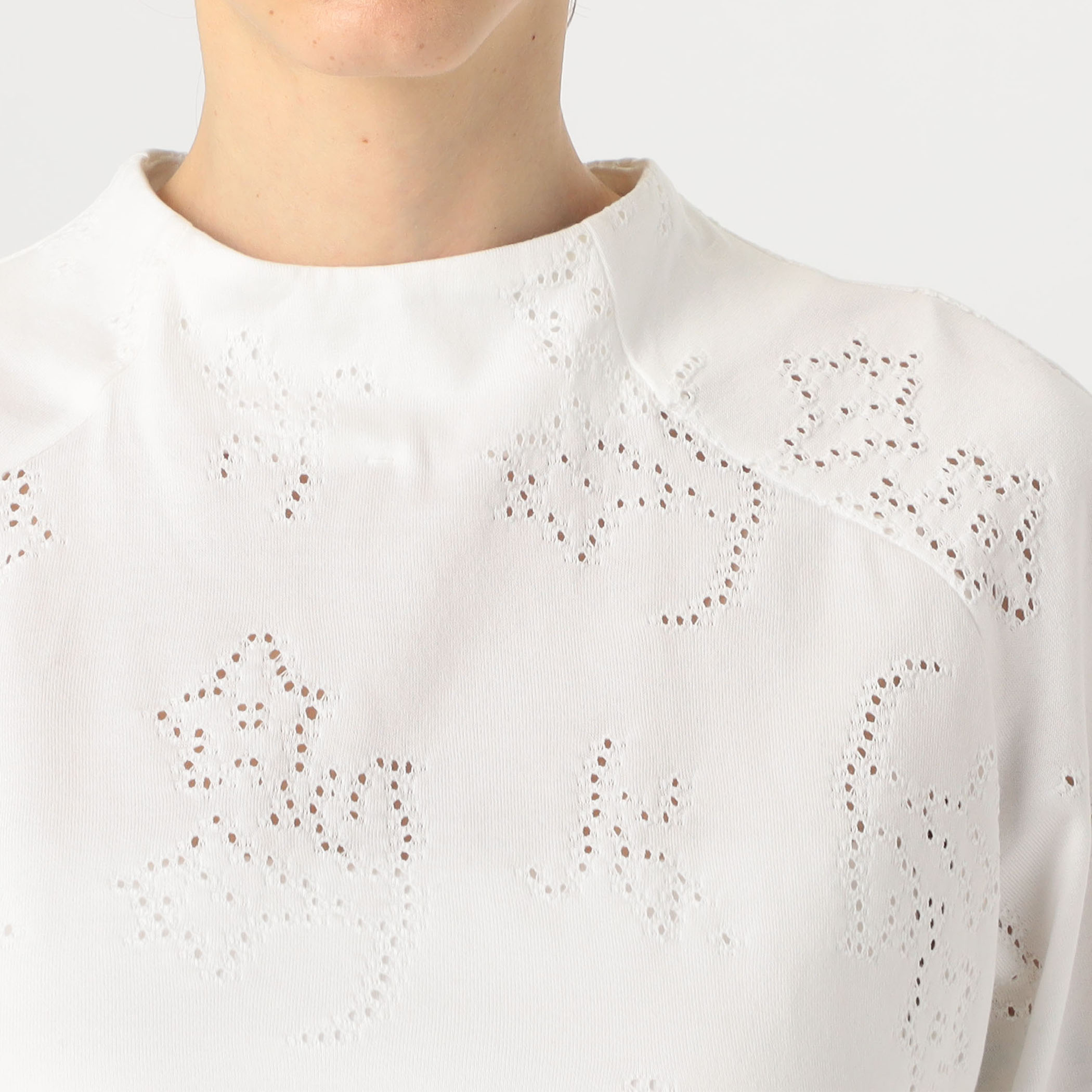 Eyelet Jersey Jacquard Top サイズ1 Mame Kurogouchi(マメ クロゴウチ)】 Eyelet Jersey Jacquard