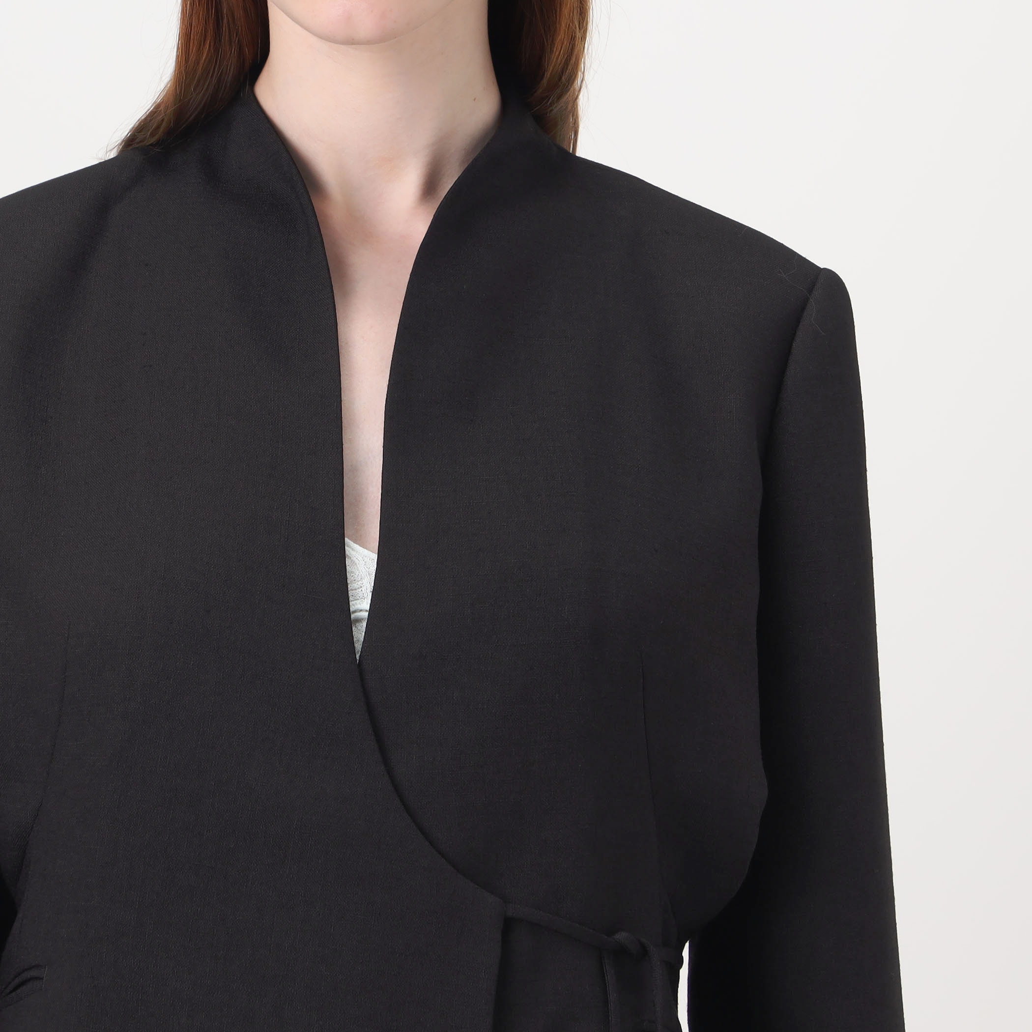 Mame Kurogouchi Triacetate Polyester Collarless Jacket カラーレス