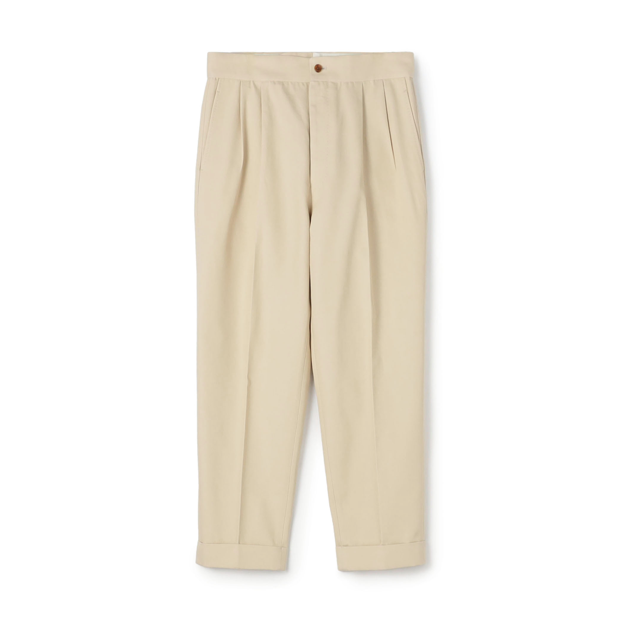 コットンカシミヤ バックベルト ペグトップスラックス SONDRIO