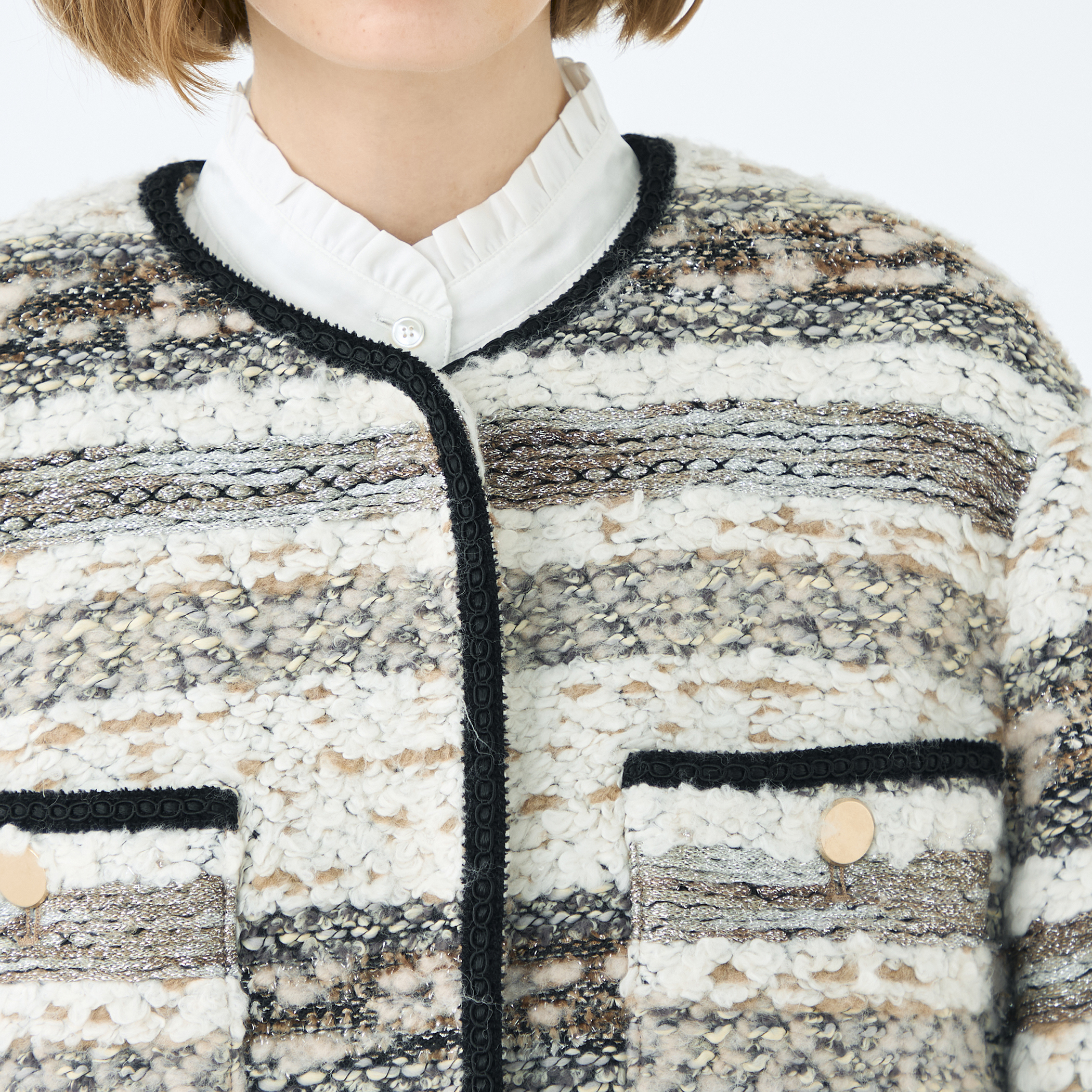 ボーダーツイード ショートコート｜トゥモローランド 公式通販