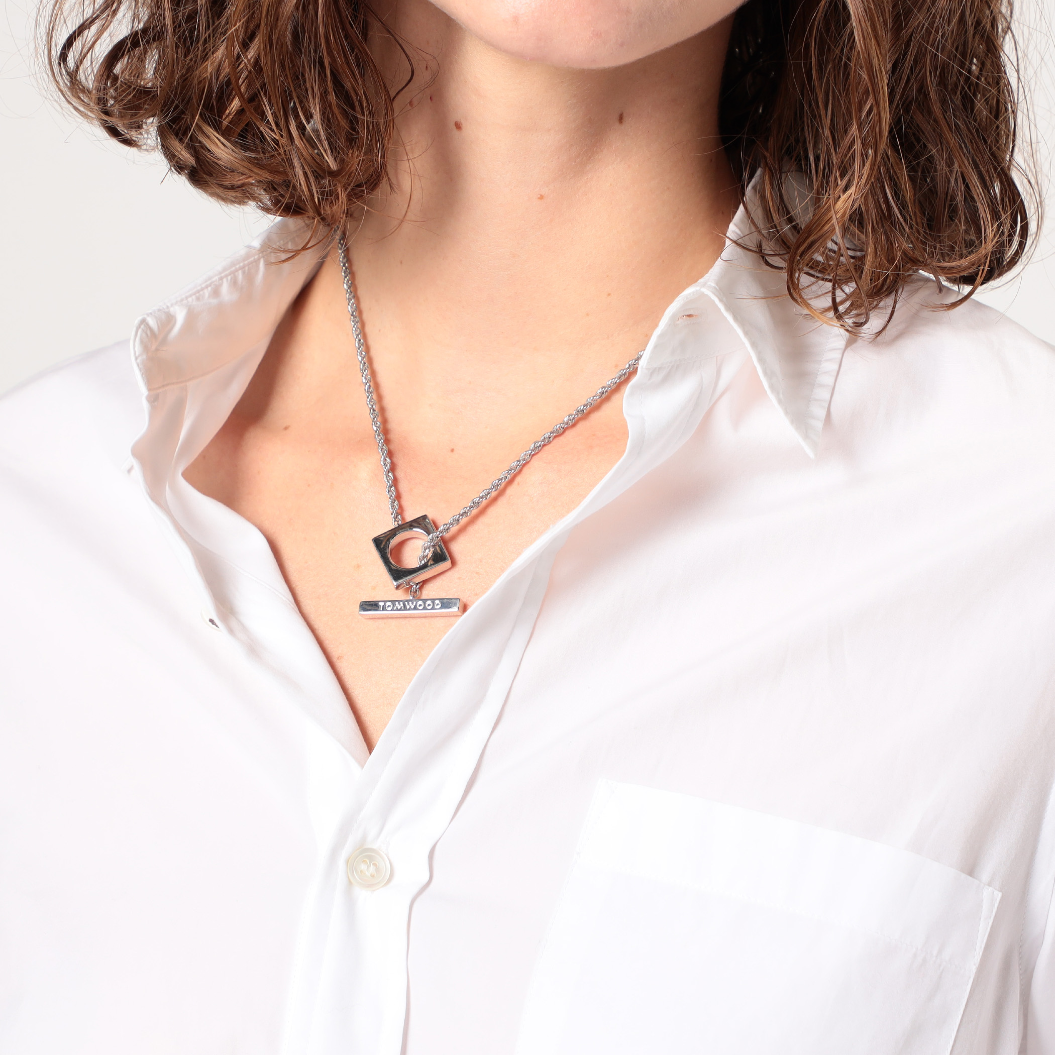 【TOM WOOD】Square Rope Chain ロゴ シルバー ネックレス TOM WOOD】Square Rope Chain ロゴ シルバー ネックレス