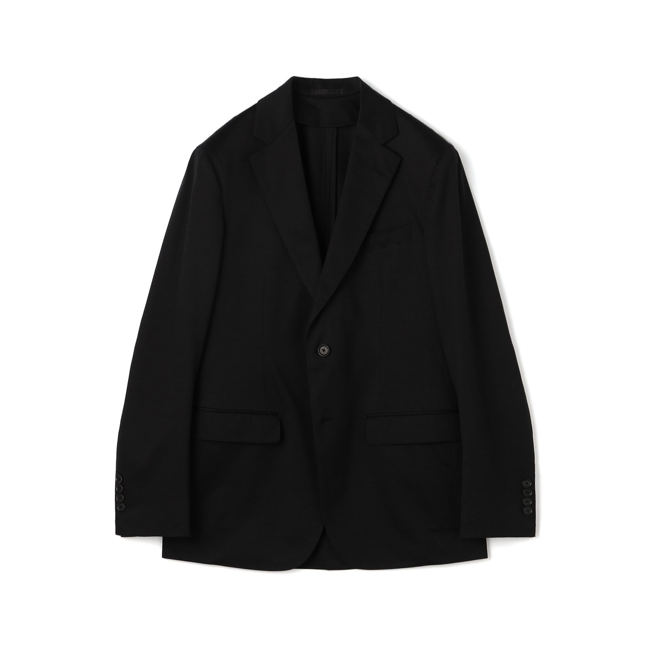 コットンポリエステル ストレッチツイルジャージー シングルブレステッド2Bジャケット