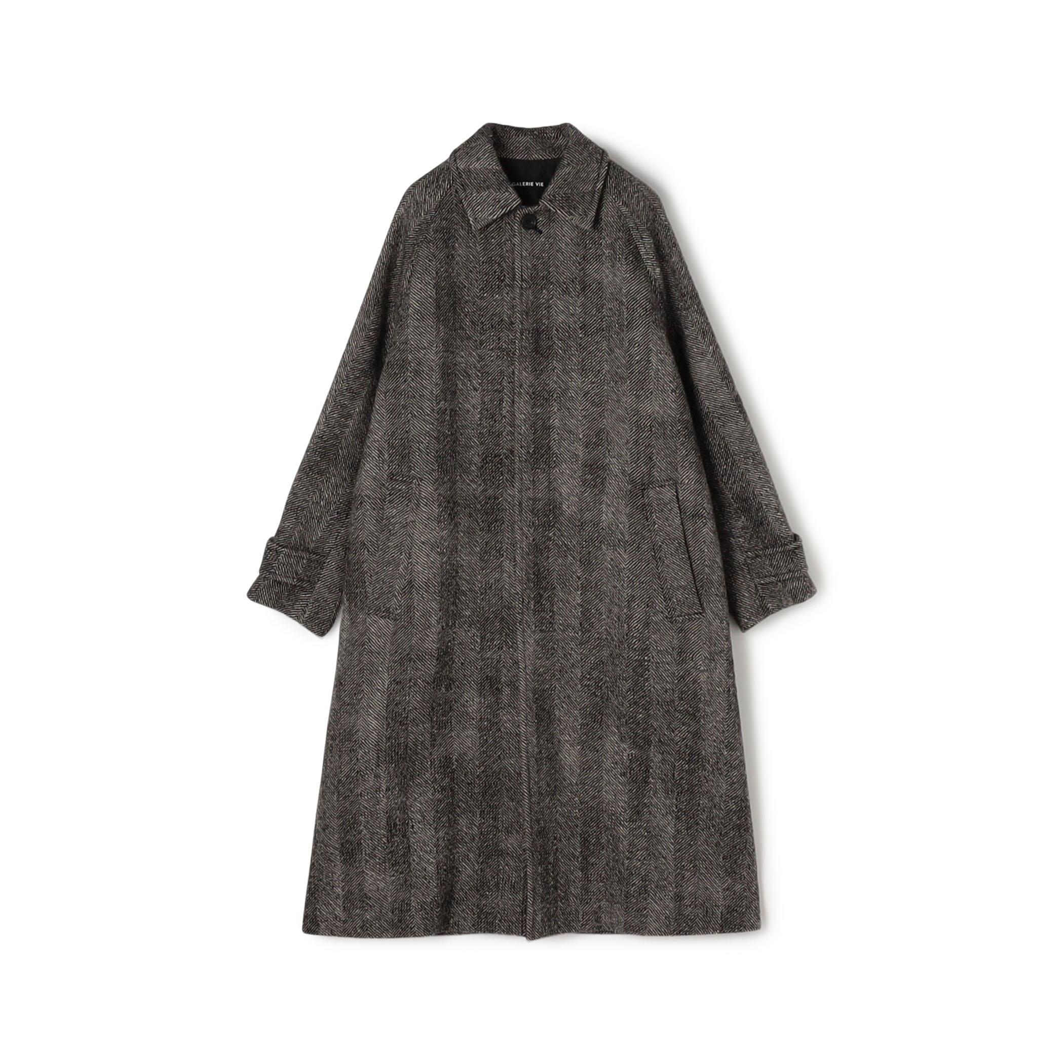 ワイドヘリンボーン バルカラーコート