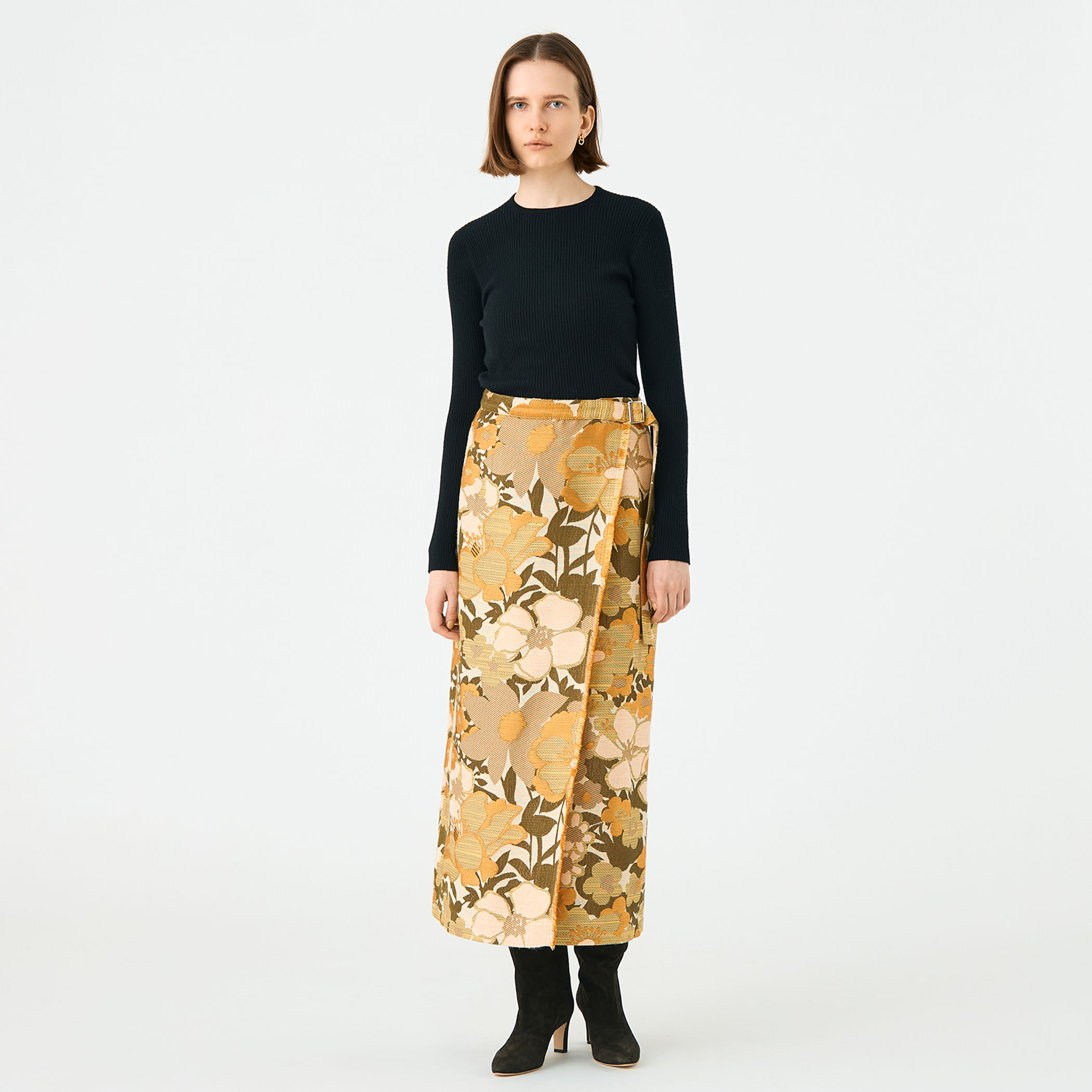 美品 トゥモローランド ボールジィ 2,5万 イエローのラップスカート Z297 美品 トゥモローランド ボールジィ 2,5万 イエローのラップ