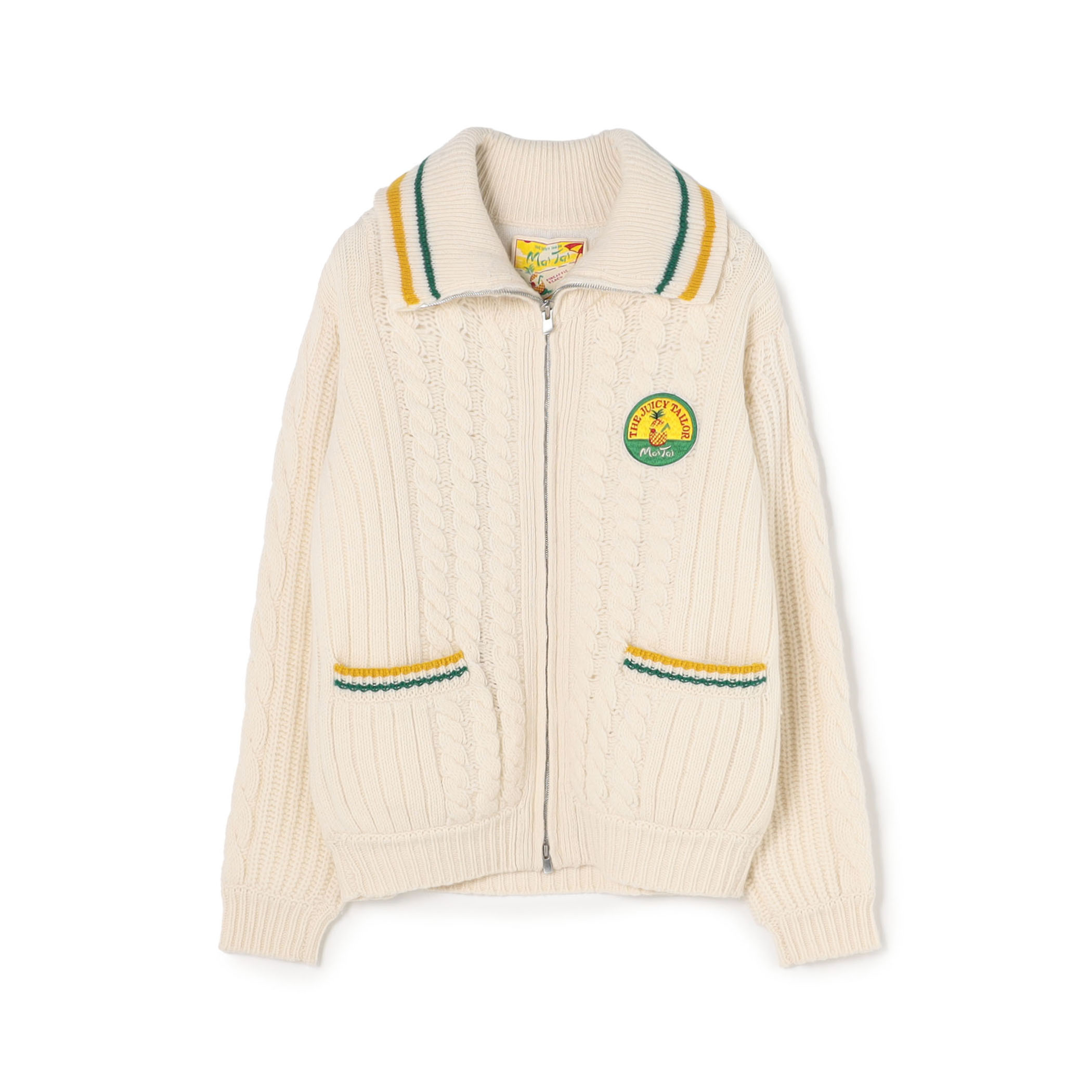 ラムズウール ジップカーディガン