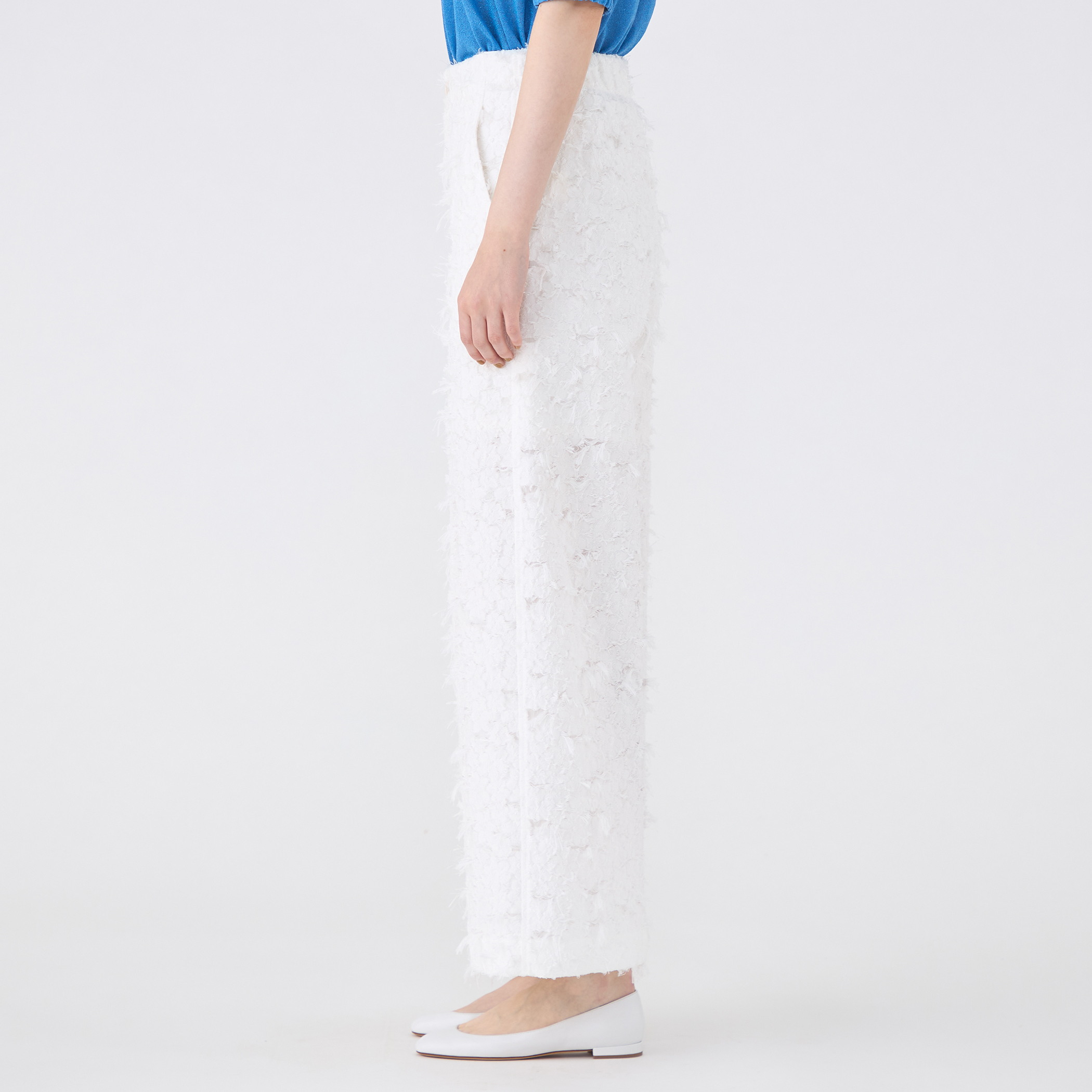 フラワーカットジャカード セミワイドパンツ｜トゥモローランド 公式通販