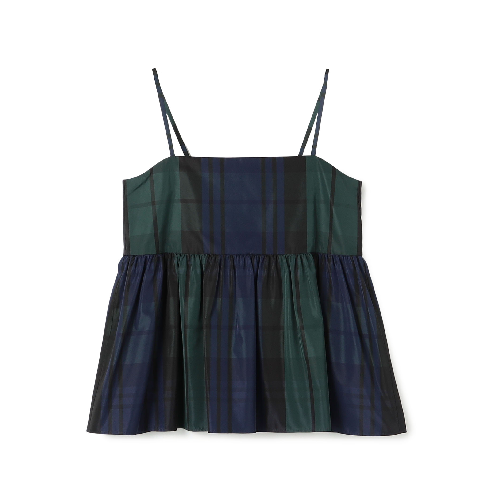 シルクタフタチェック キャミソールトップス