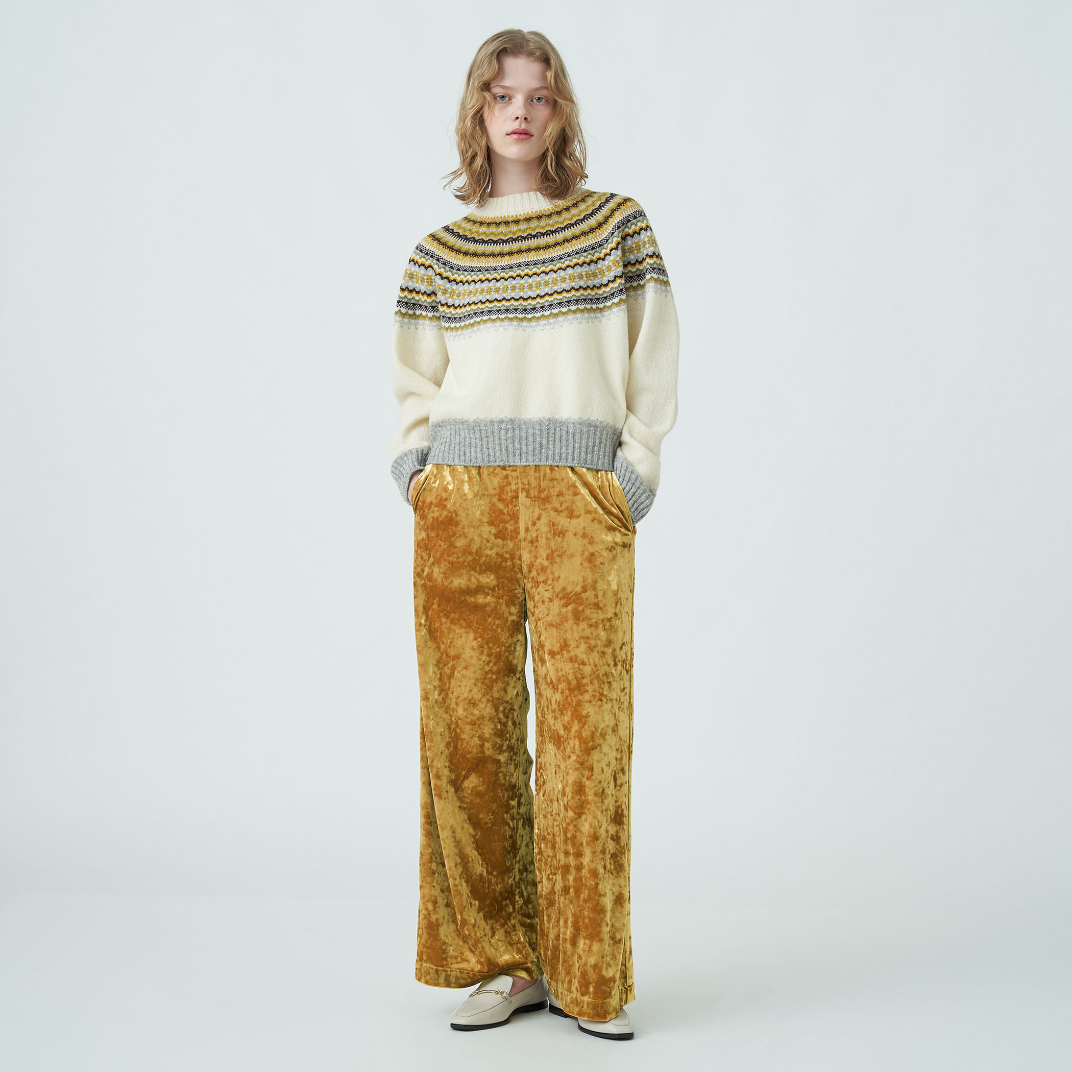 MACPHEE シープパイル クルーネックジレ　2024AW　サイズ36 MACPHEE シープパイル クルーネックジレ2024AWサイズ36