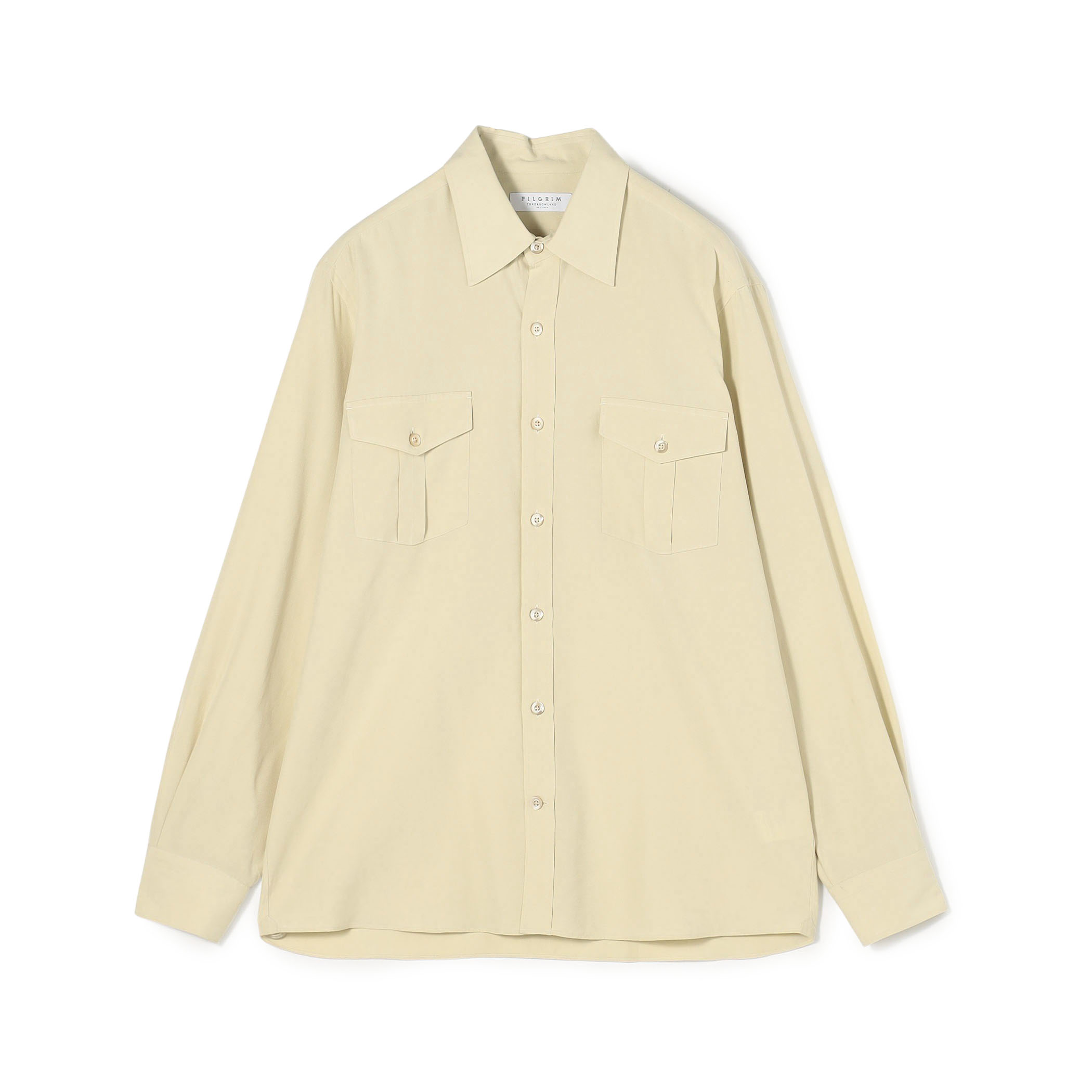 シルクタフタ ダブルポケット レギュラーカラーシャツ