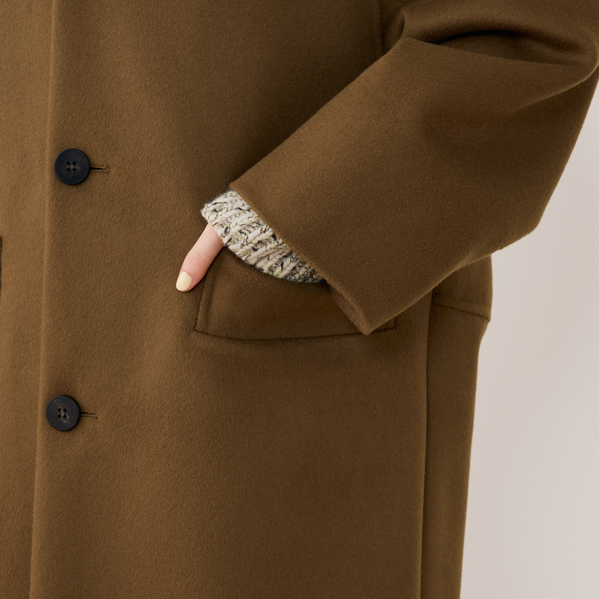 ウールダブルフェイス オーバルロングコート｜トゥモローランド 公式通販