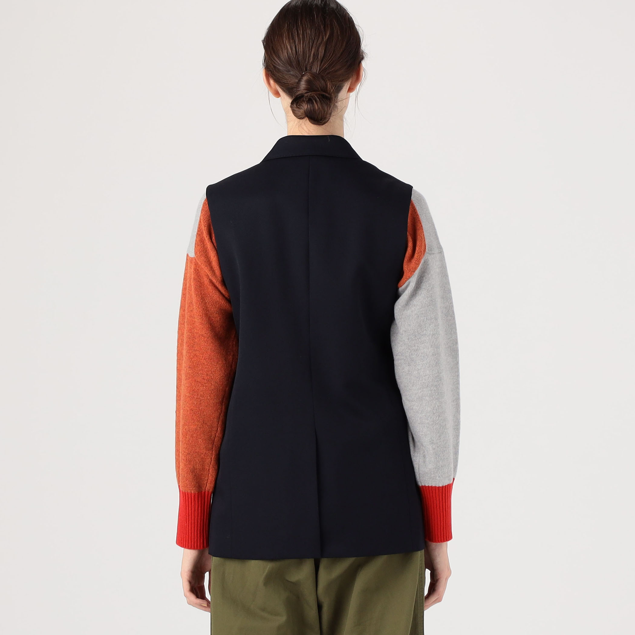 【MACPHEE】ウールギャバジン ダブルブレストジレ シルクミックスツイード ダブルブレストジレ｜トゥモローランド