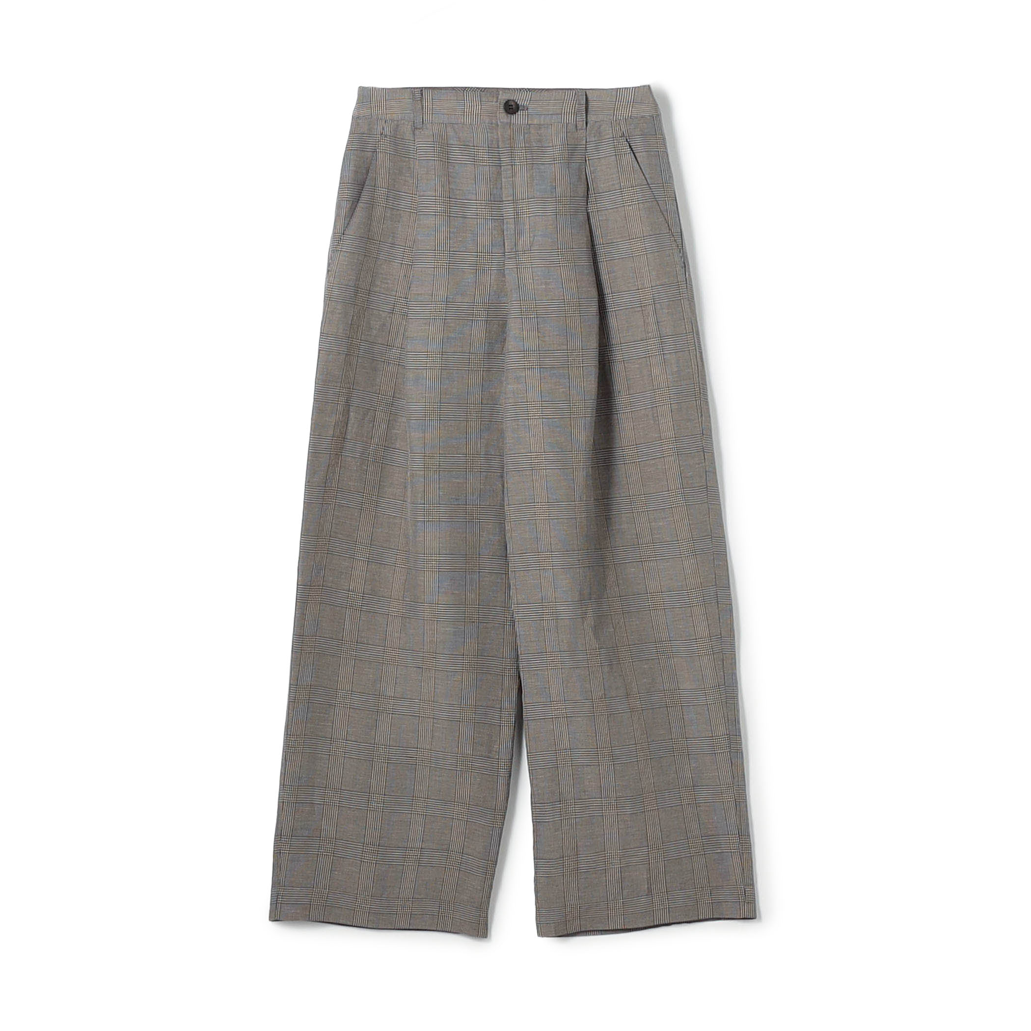 リネンキュプラシルクコンパクト タックパンツ