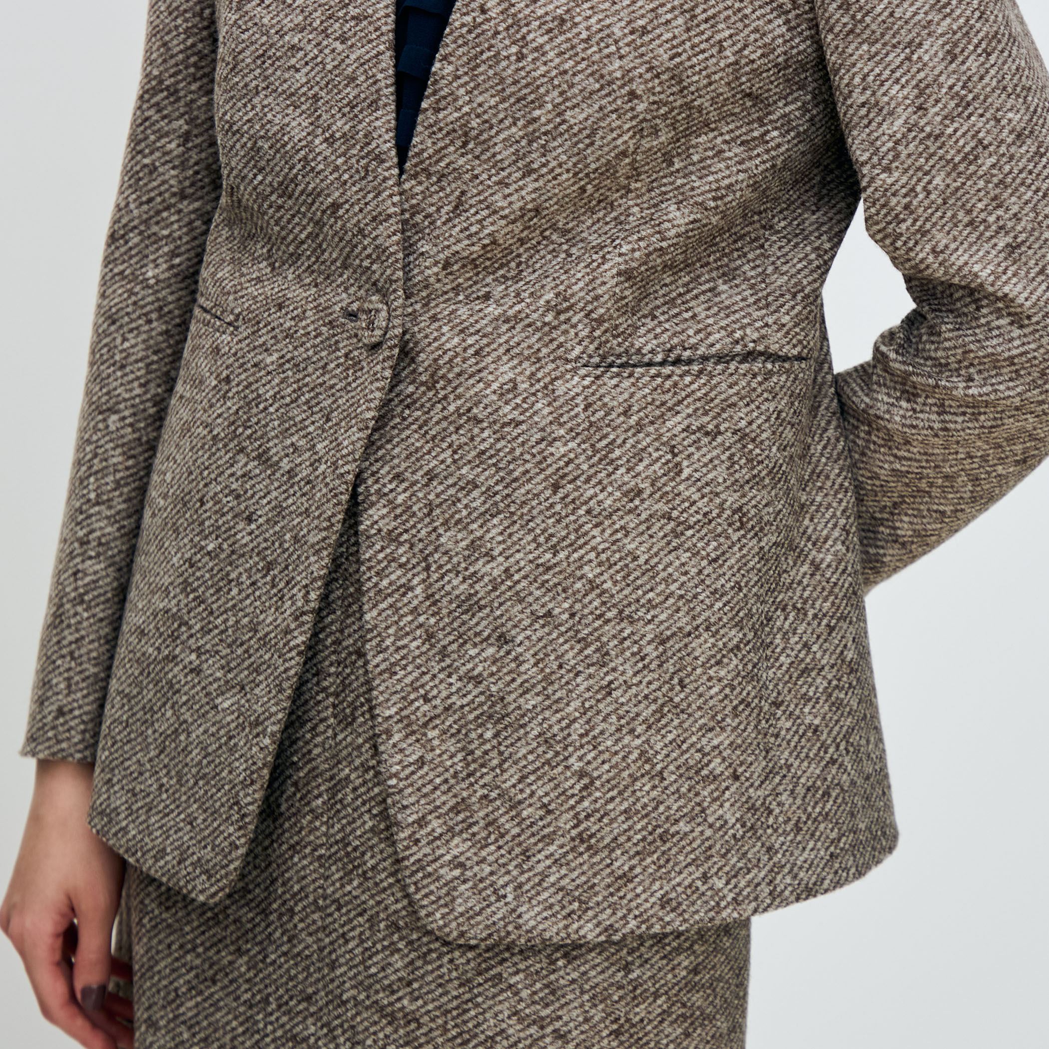 トゥモローランドコレクションジャケット スライバーダイヤゴナル キザミカラージャケット｜トゥモローランド