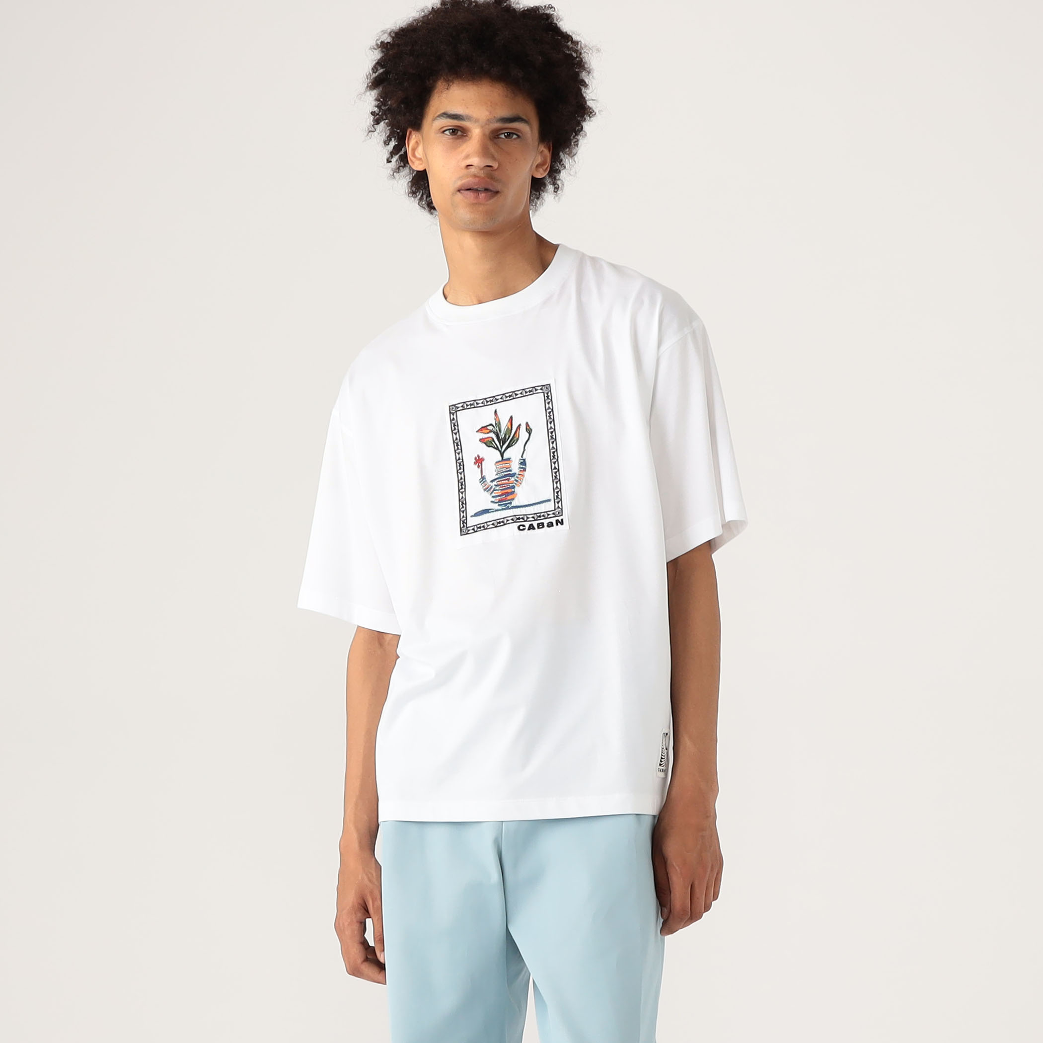 CABaN スビンコットン アフリカンエンブロイダリーTシャツ