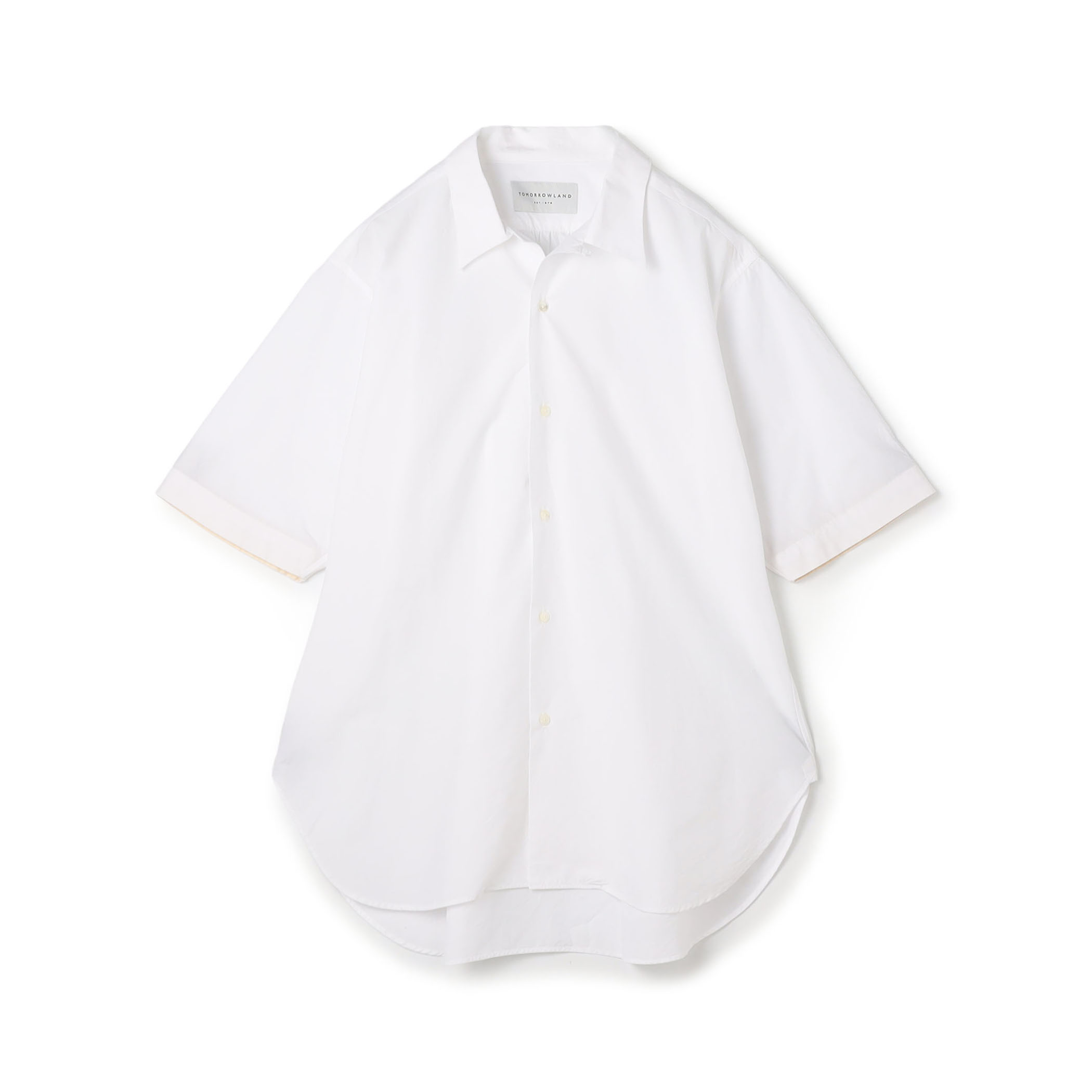 120/2コットン オープンカラーハーフスリーブ ロングシャツ