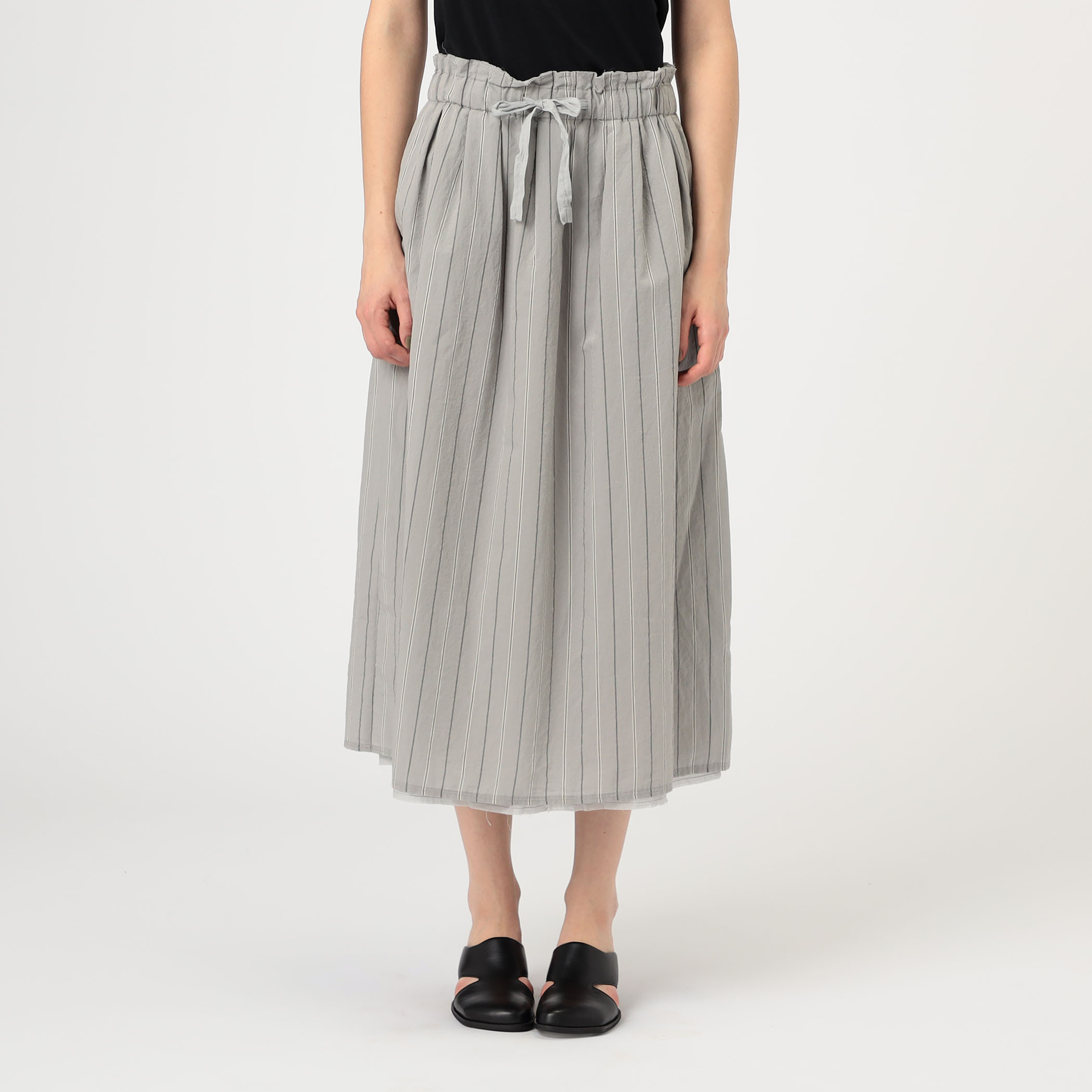 KristenseN DU NORD コットンナイロンストライプ ギャザー