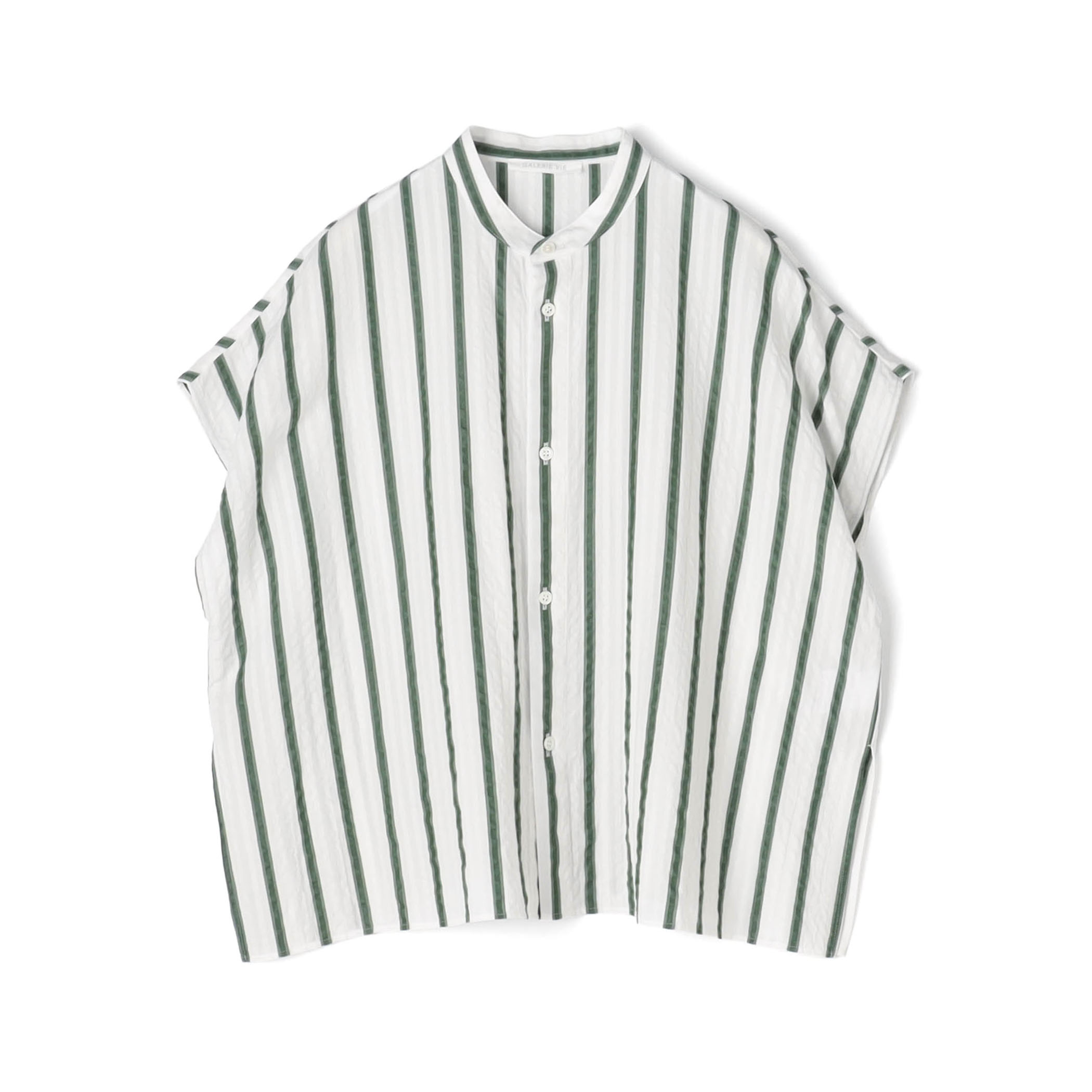 ソフトウェーブ バンドカラーシャツ