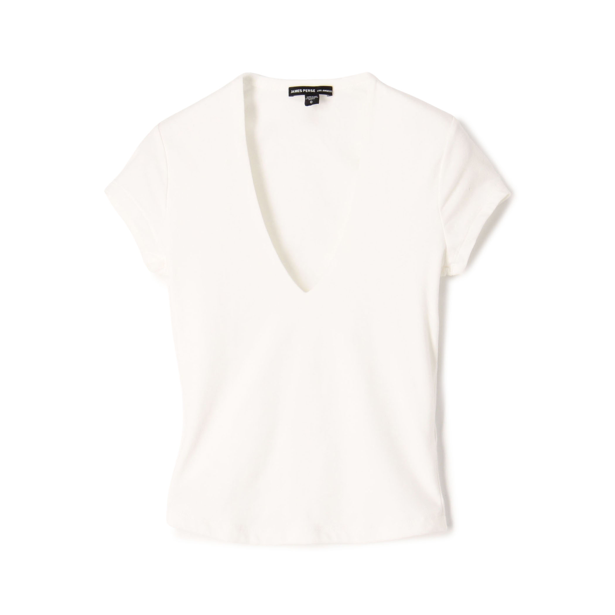 コットンストレッチ ディープVネックTシャツ WLSR3034