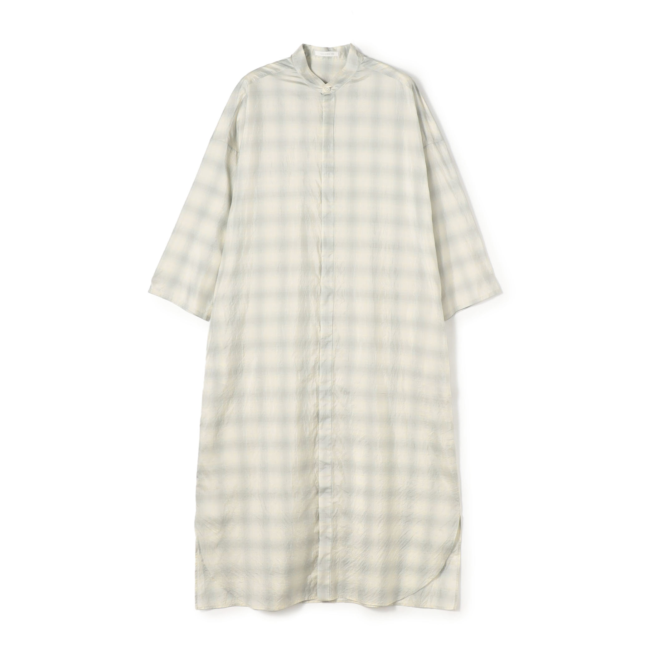 サンライズオンブレチェック スタンドカラーワンピース