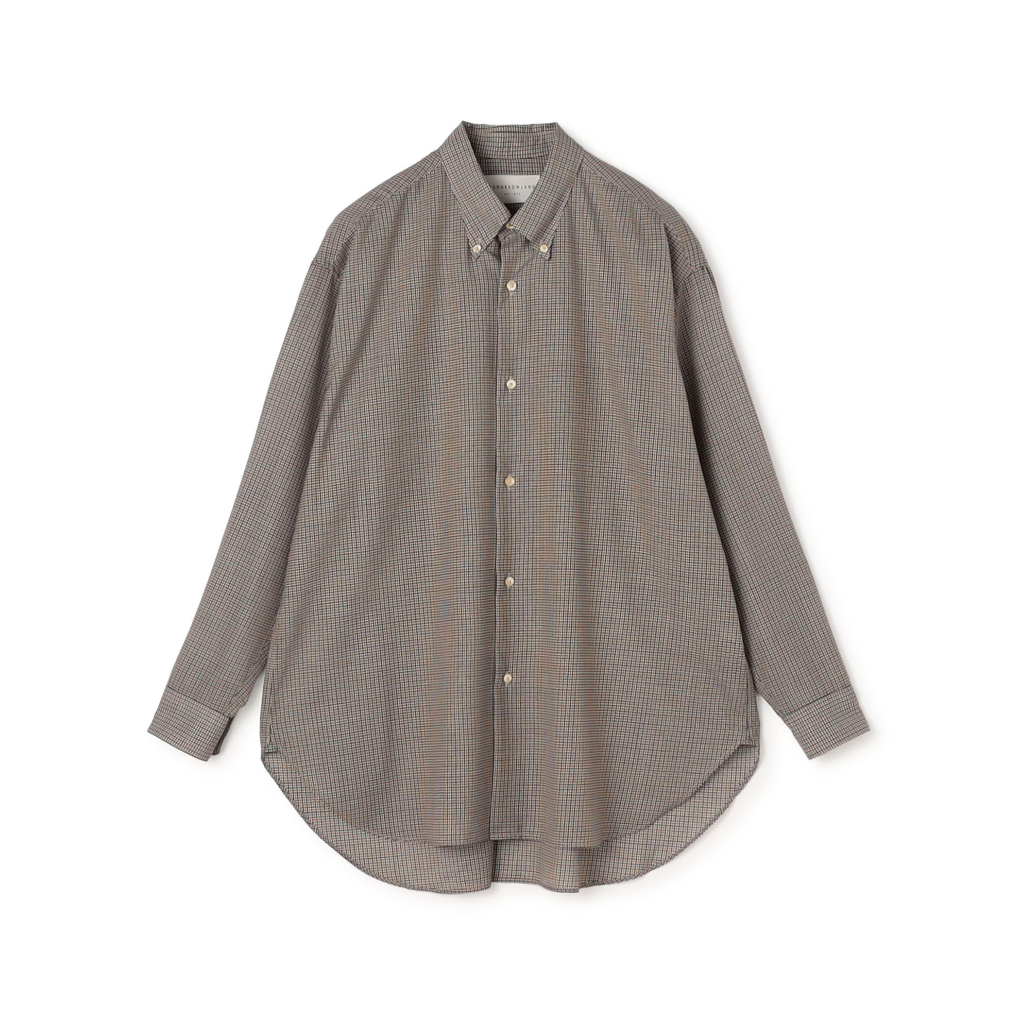 ウールポリエステルボイル ボタンダウンロングシャツ