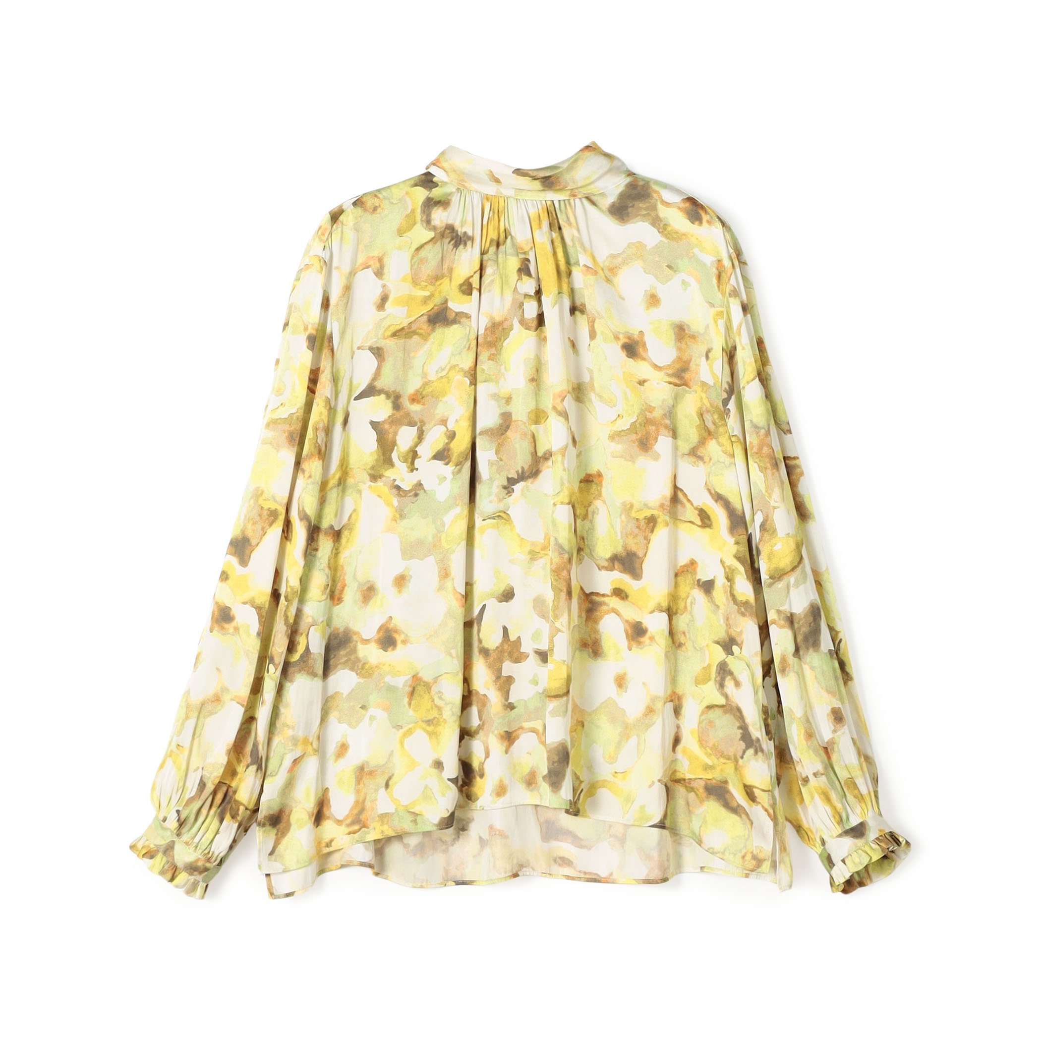 ミスティーフラワープリント バックリボンブラウス