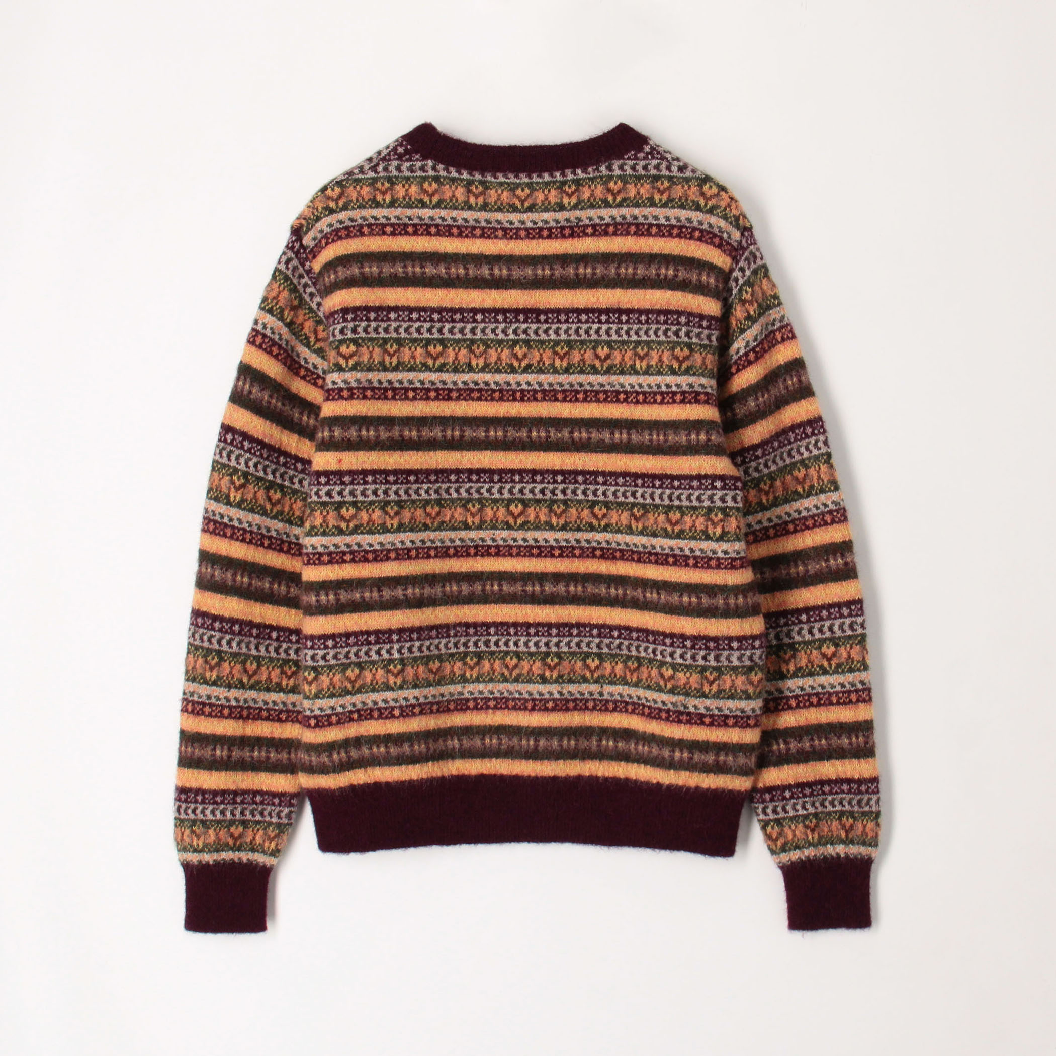 ウールアルパカ フェアアイルジャガード クルーネックプルオーバー