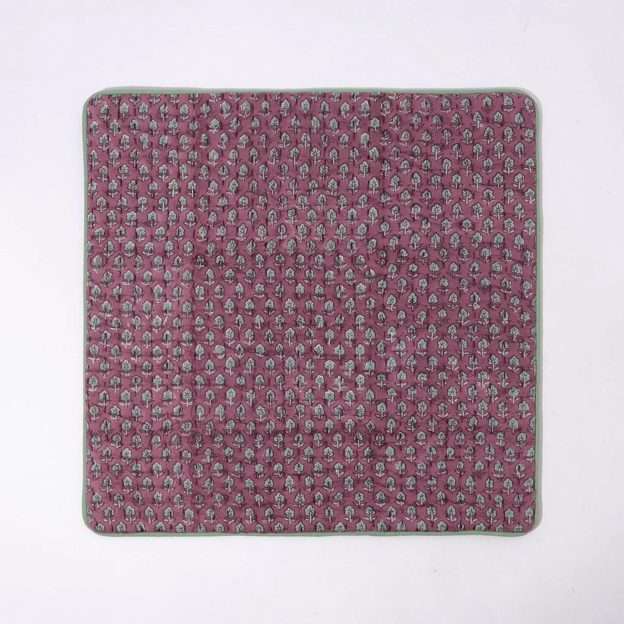 ブロックプリントキルト クッションカバー（45cm×45cm