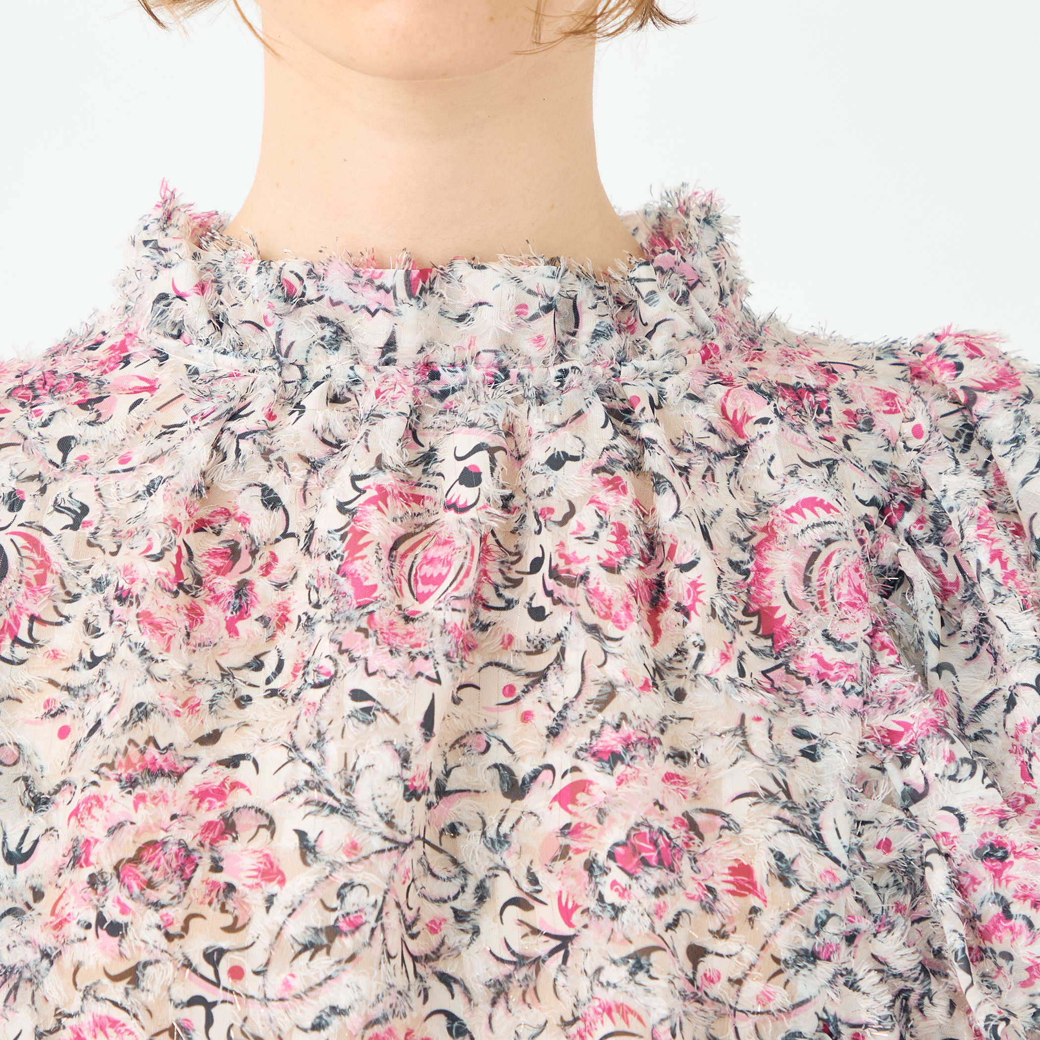 ラメカットジャカード フリルブラウス｜トゥモローランド 公式通販