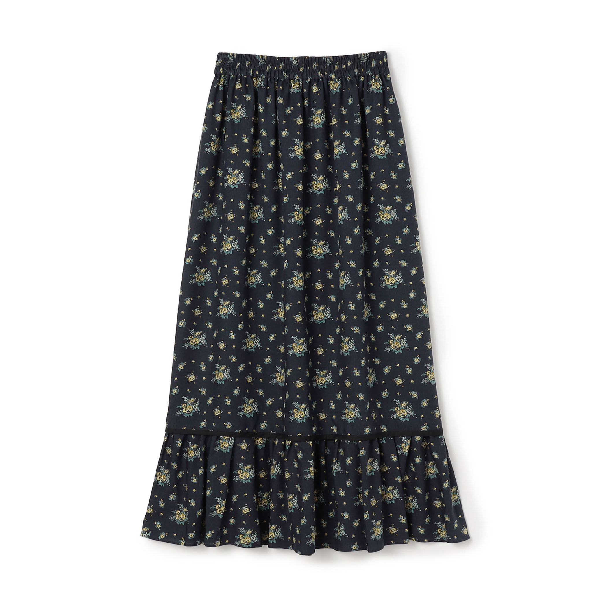 レーヨンプリント ティアードマキシスカート