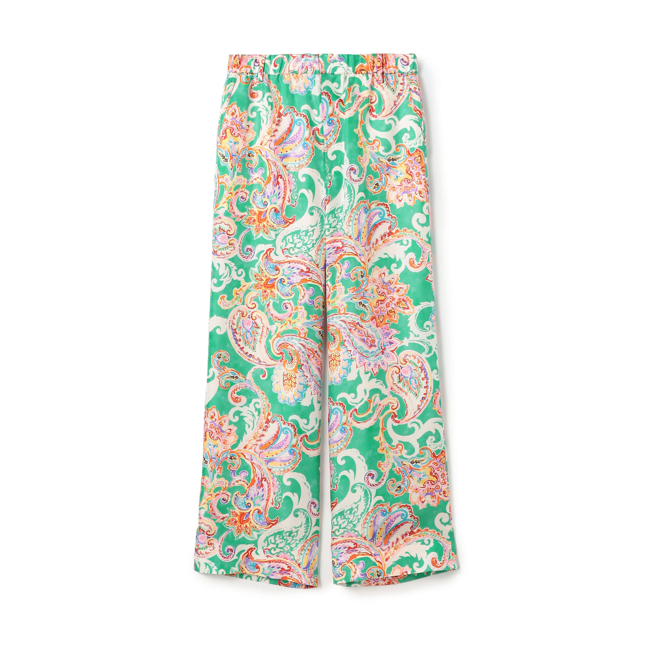 ETRO シルク100％ ペイズリー パンツ ETRO Paisley-print metallic fil coupé silk-blend wide-leg pants