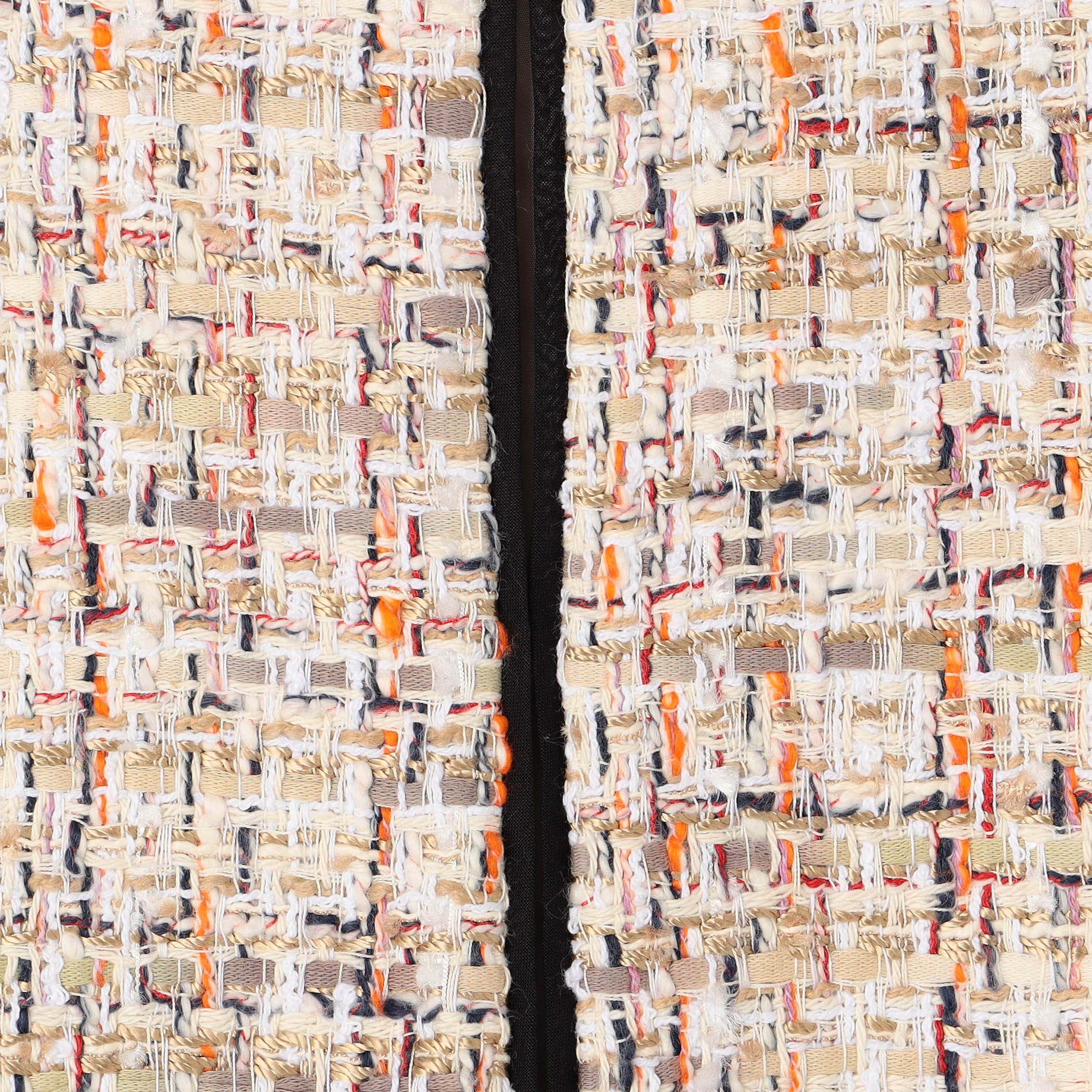 ホロウファンシーツイード ノーカラートリミングジャケット