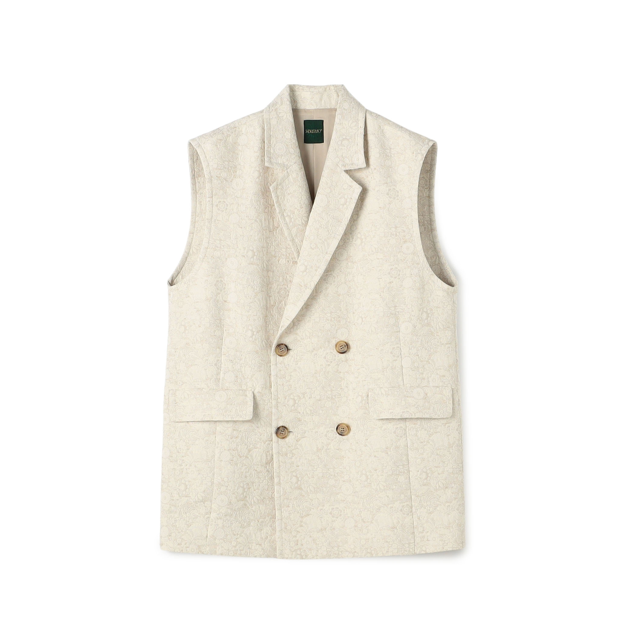 ボタニカルジャカード ダブルブレストジレ