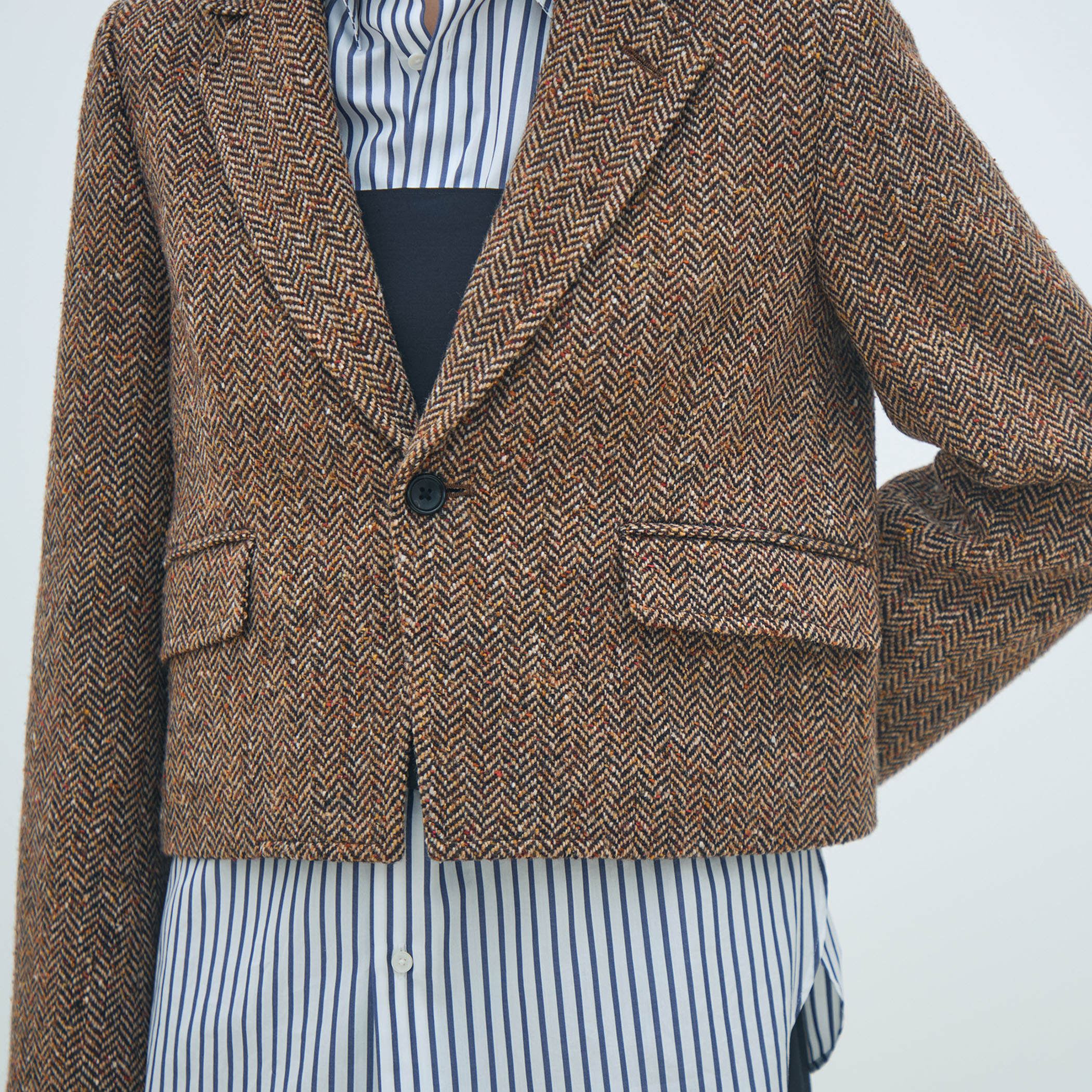 【美品】トゥモローランド MACPHEE 本革 スタジャン ネイビーとブラウン 値下げ SALE a few good kids AFGK afewgoodkids おしゃれ