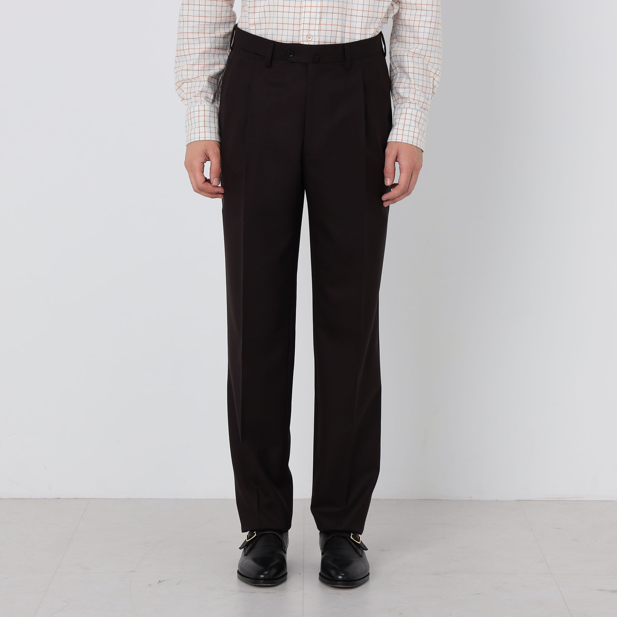 ウール 2プリーツスラックス BRITISH WINTER TEX DORMEUIL