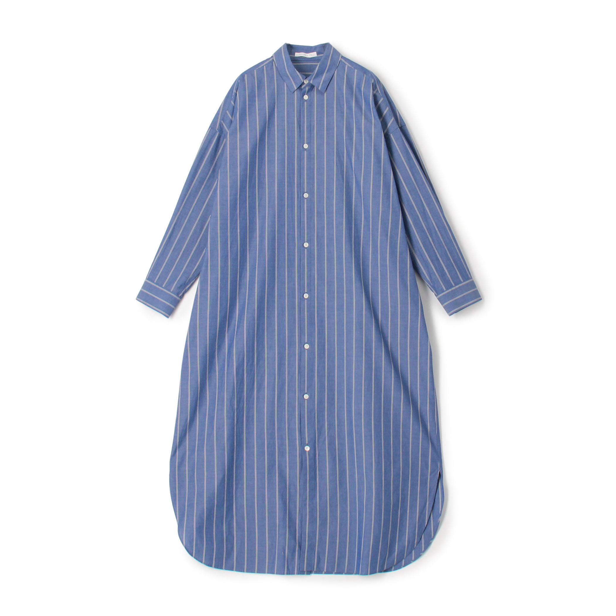 【WEB先行予約】ストライプブロード ロングシャツワンピース