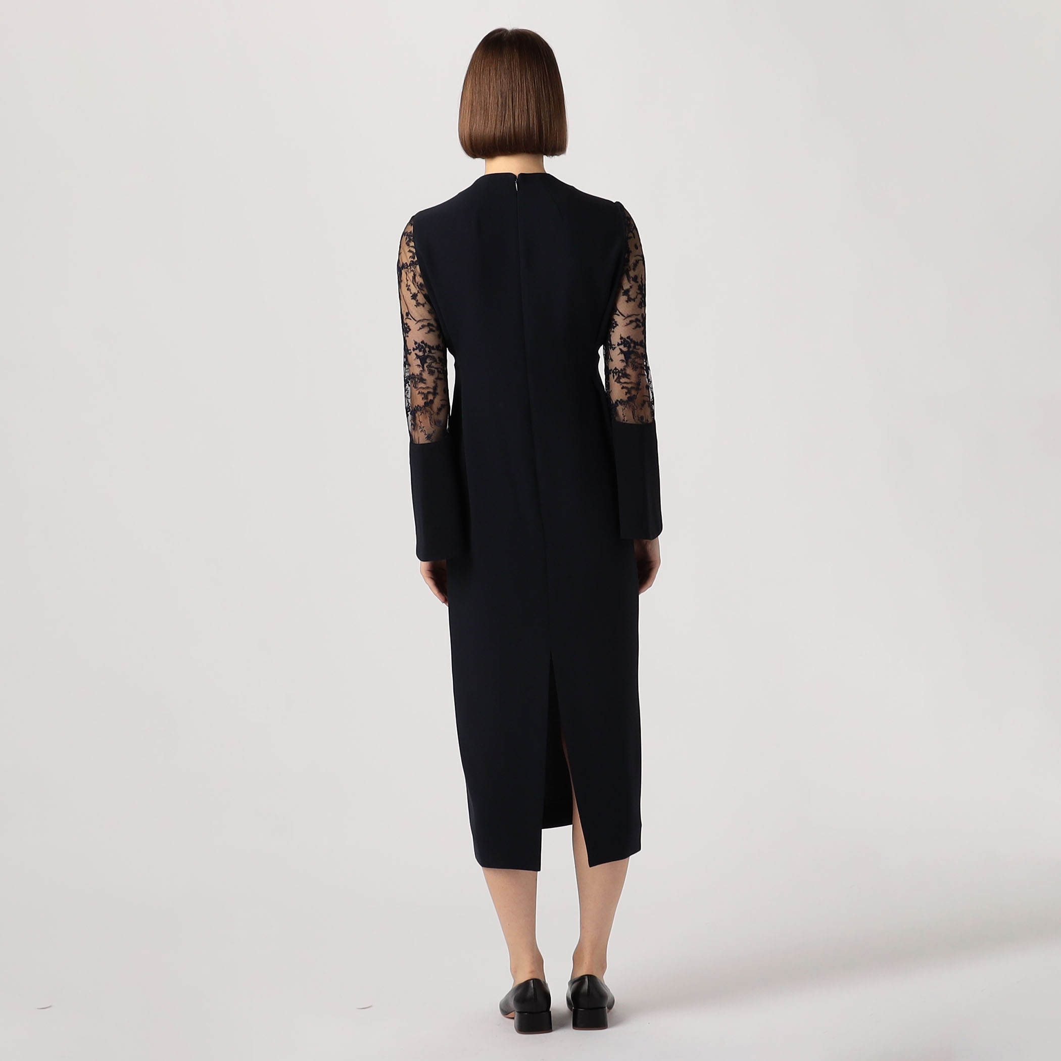 Mame Kurogouchi Acetate Polyester Floral Lace-Sleeve Dress