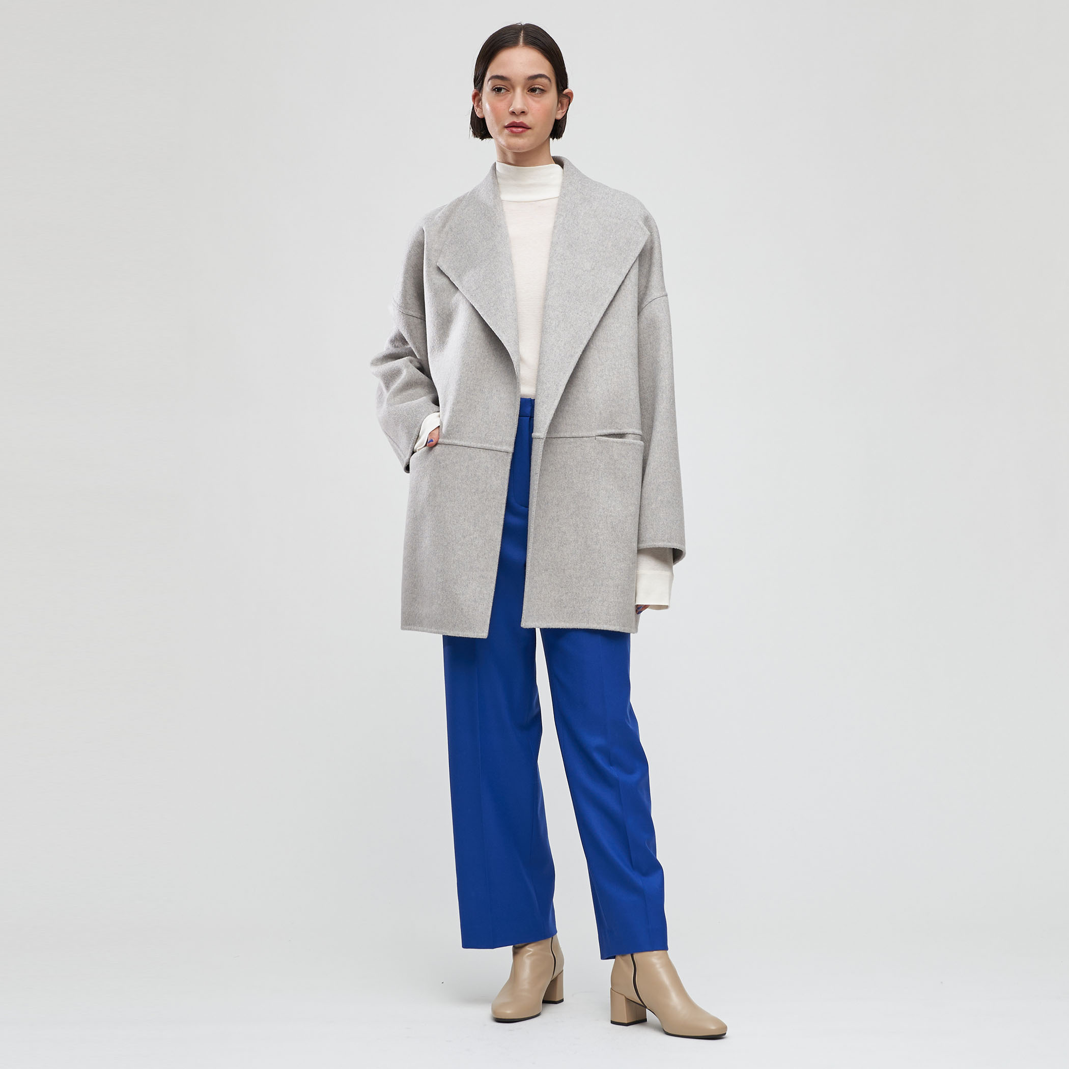 デプレ◎ダブルフェイスメルトンビーバーウィングカラーコート 一部WEB先行予約】ダブルフェイスメルトンビーバー ウィング