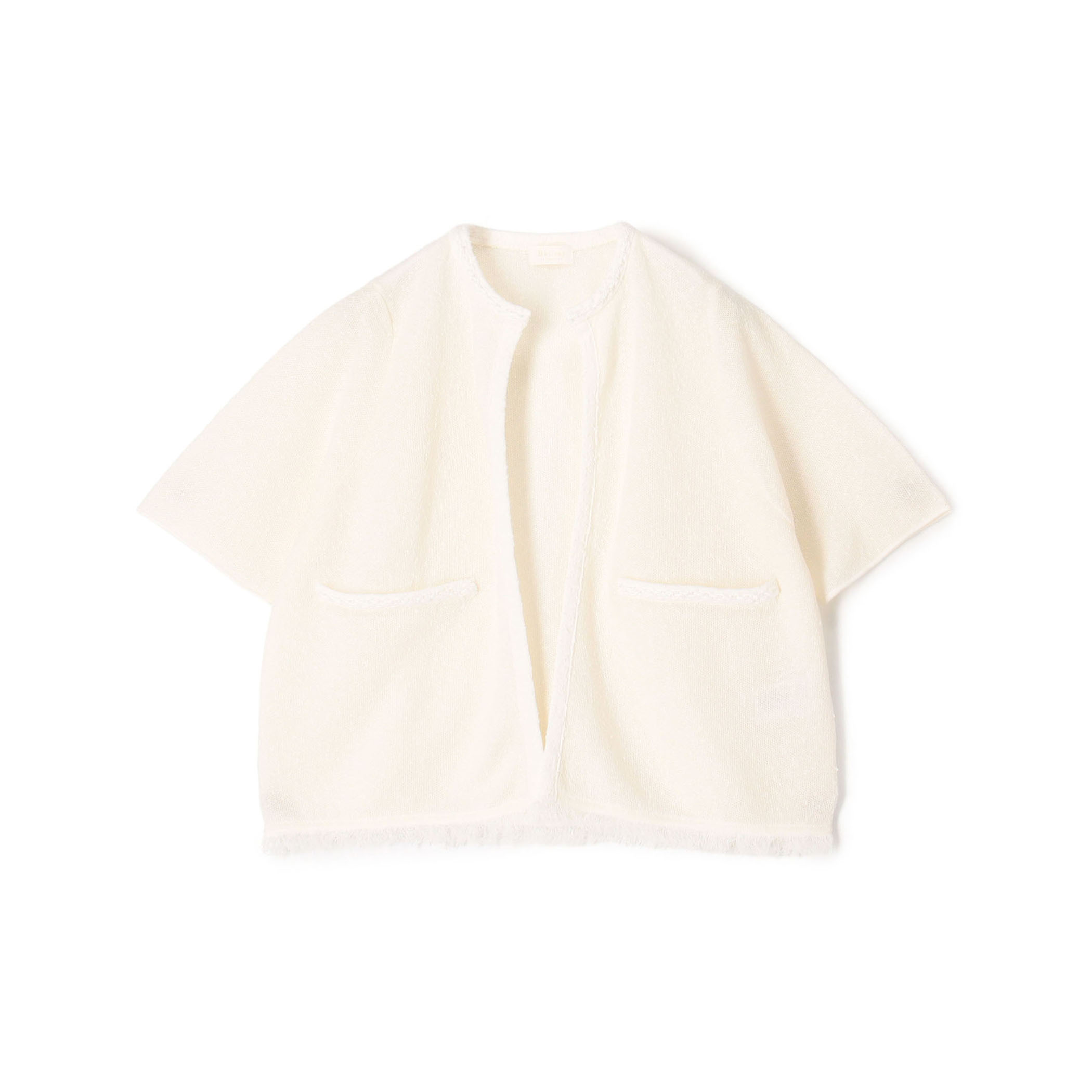 ダブルフェイスノット ハーフスリーブカーディガン