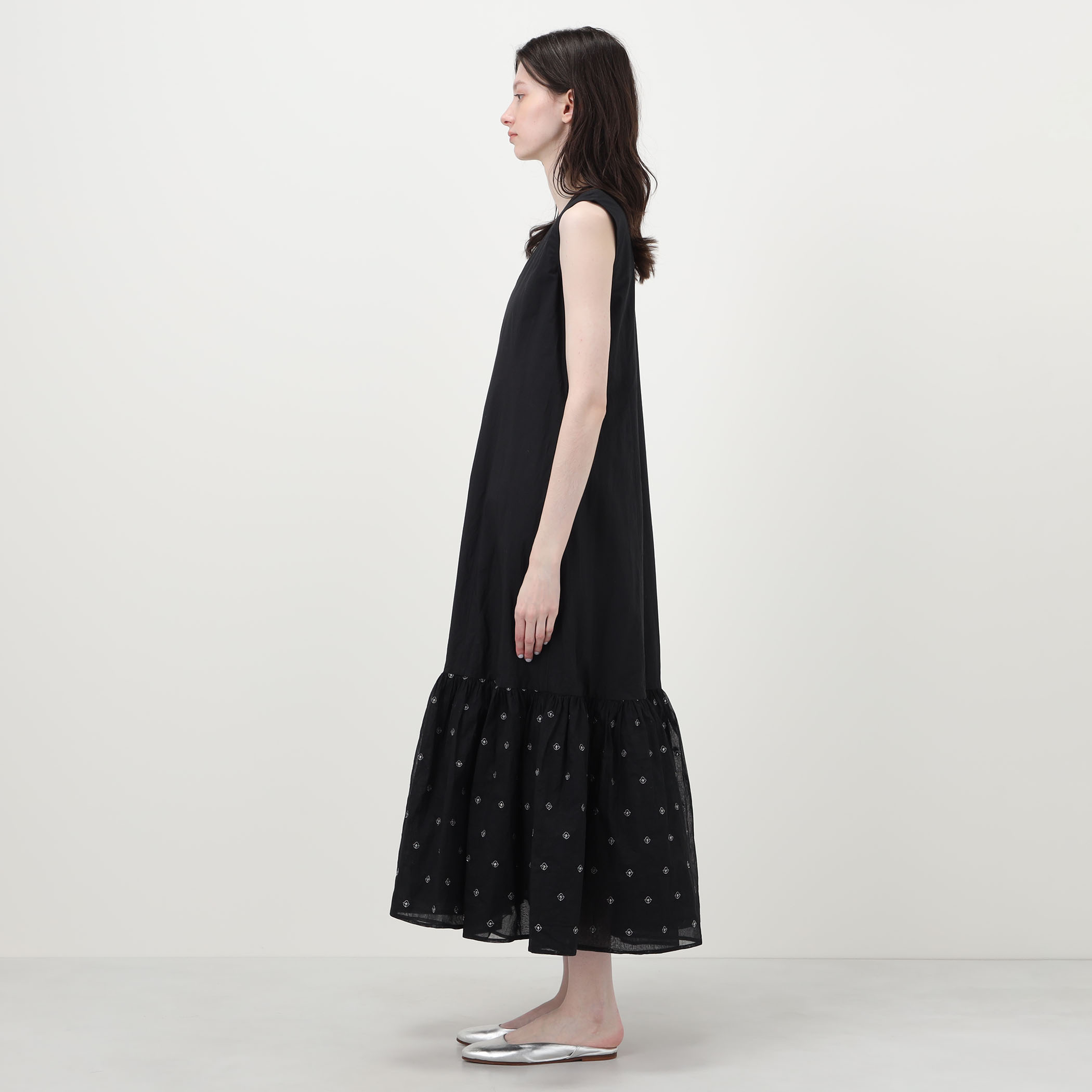 別注】ne Quittez pas BLACK ORGANZA COMB ノースリーブ ロング